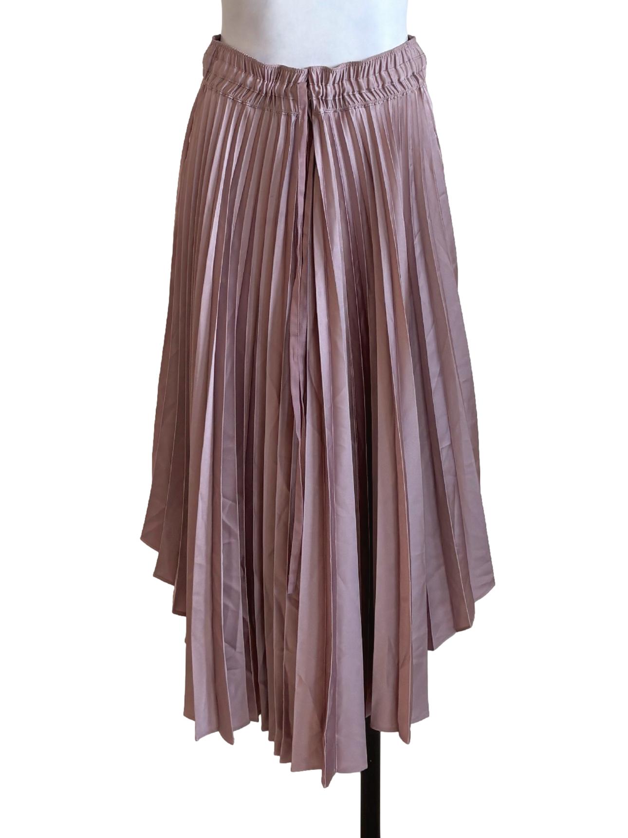 Blush Pink Accordion Asymmetrical Skirt