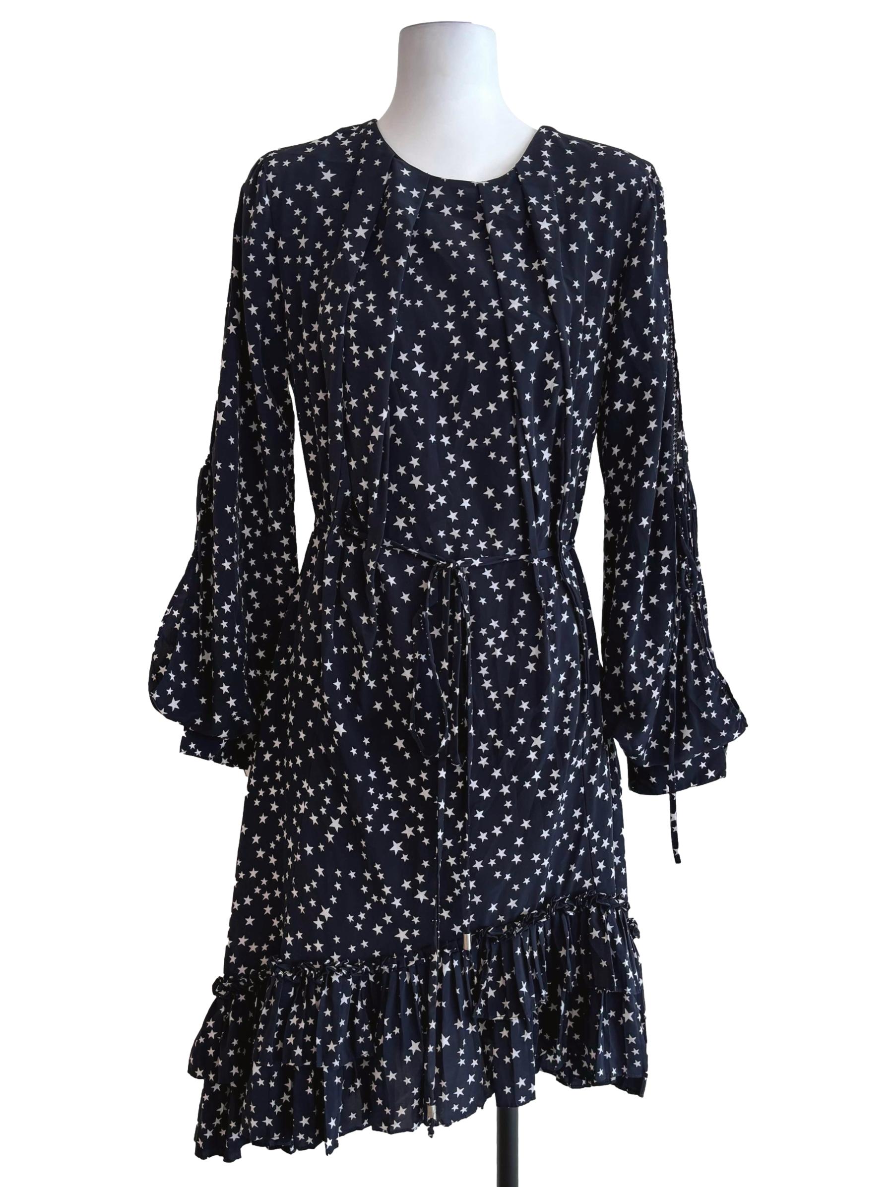 Midnight Blue Starry A-Line Dress