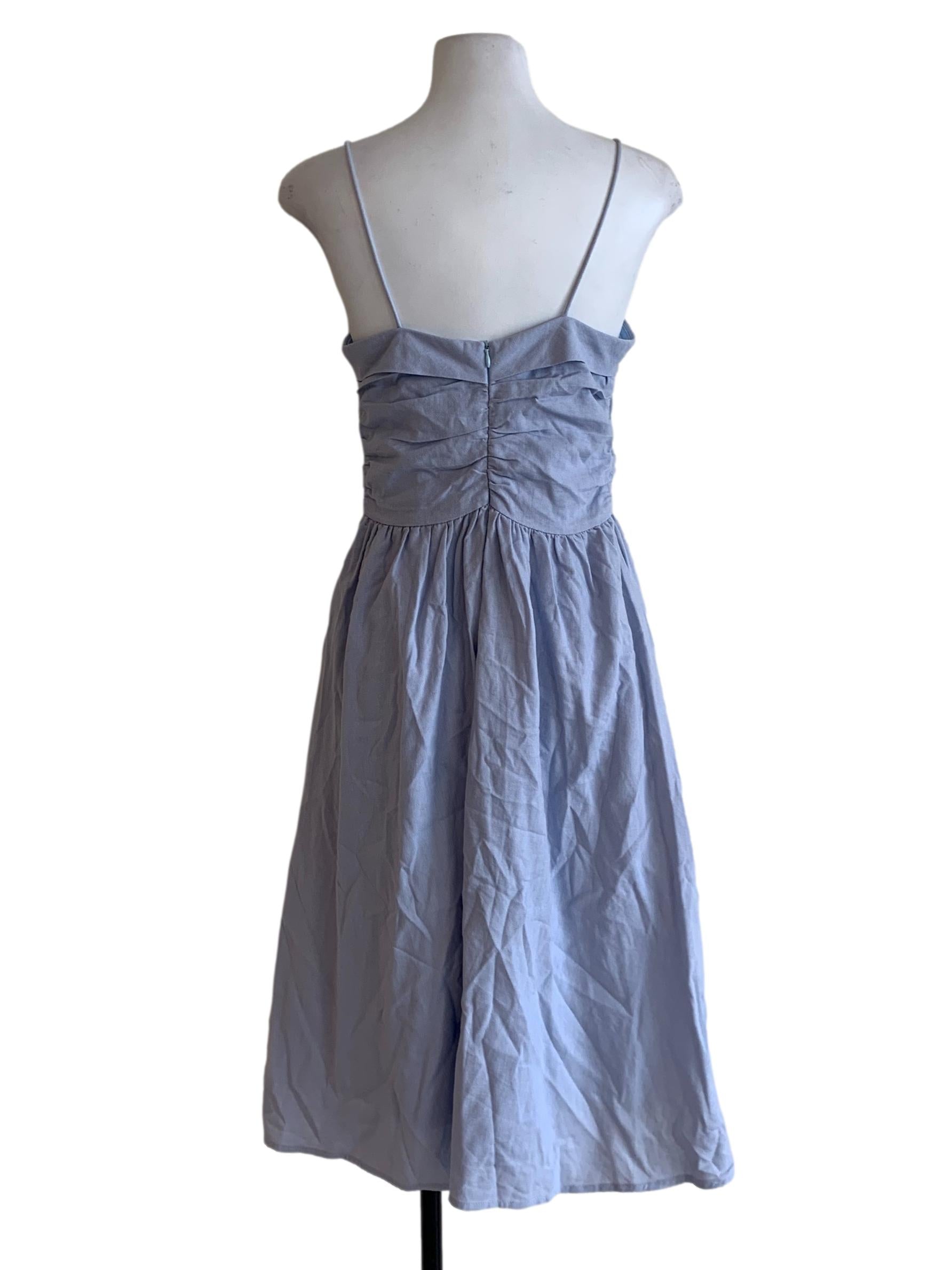 Sky Blue Spaghetti Strap A-Line Dress