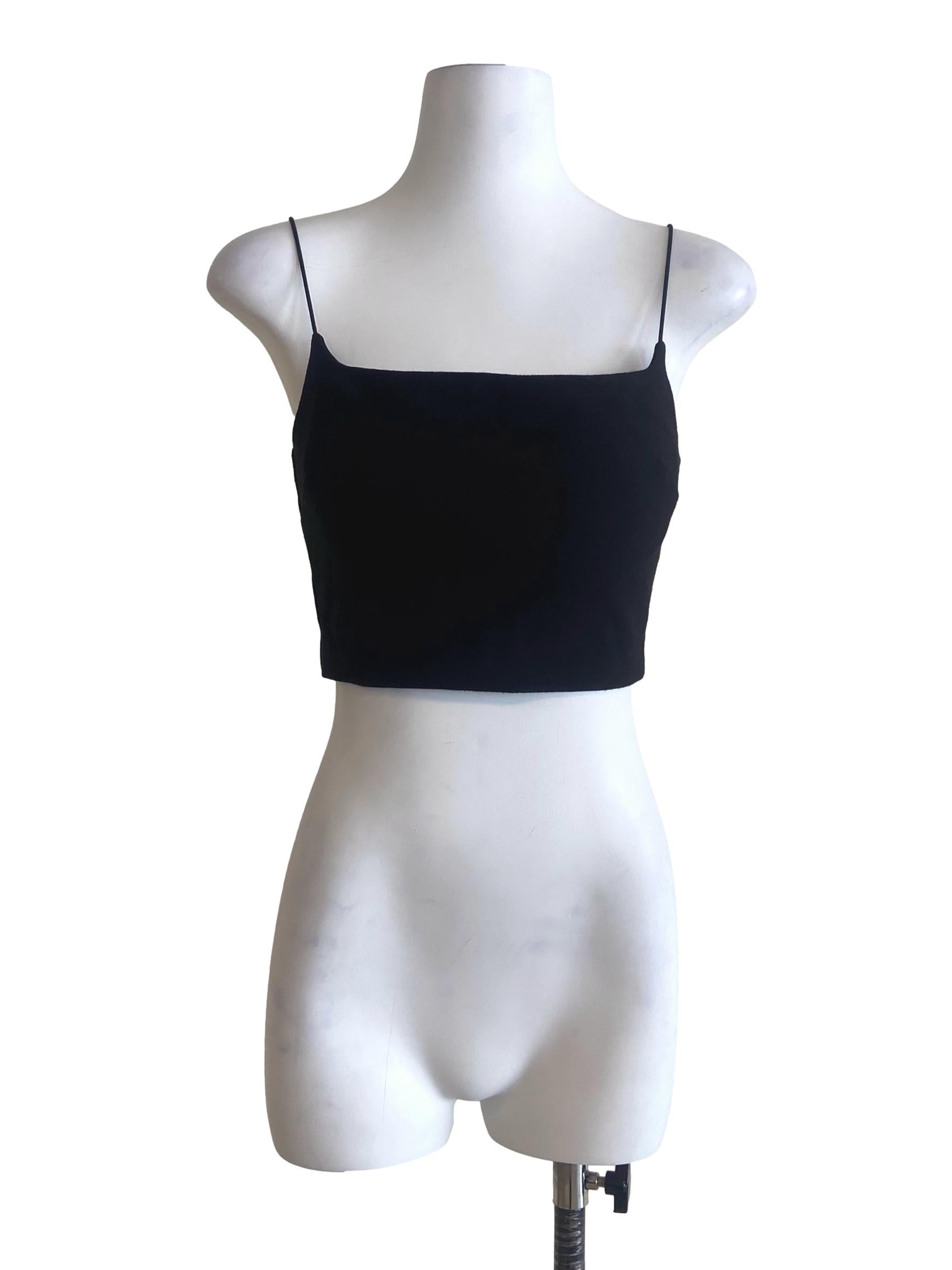 Black Sleeveless Crop Top