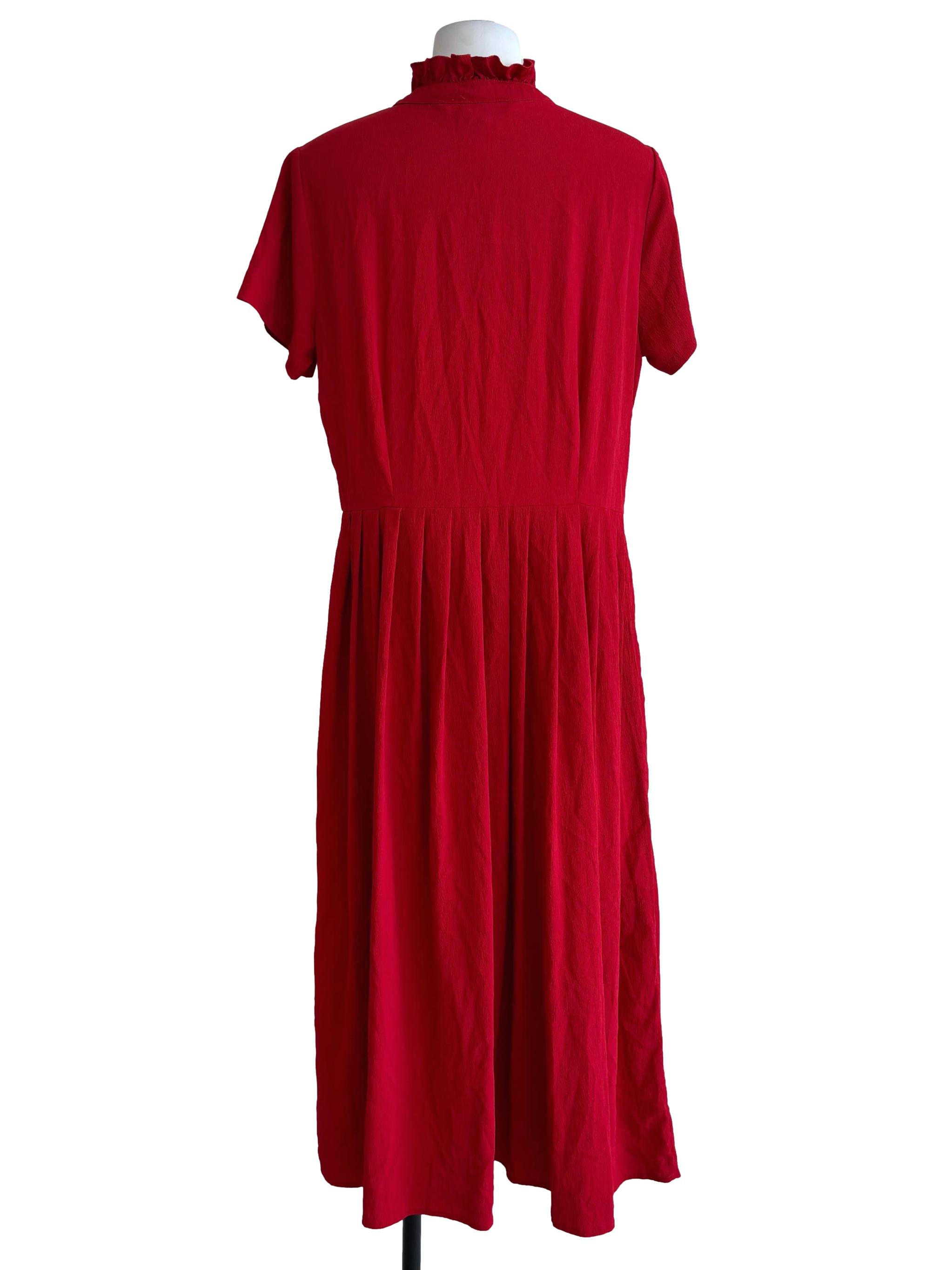 Candy Red High Neck A-Line Dress