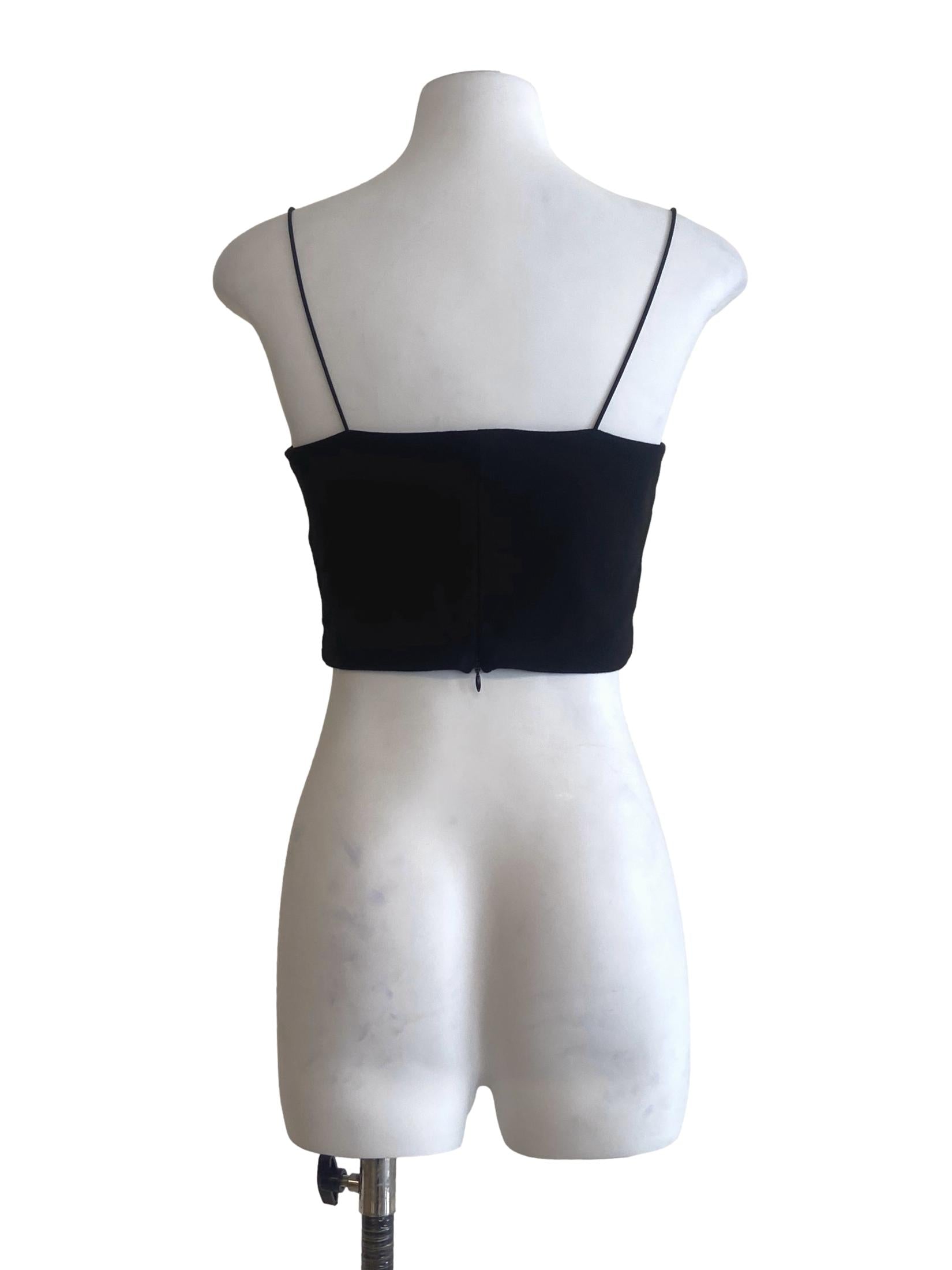 Black Sleeveless Crop Top