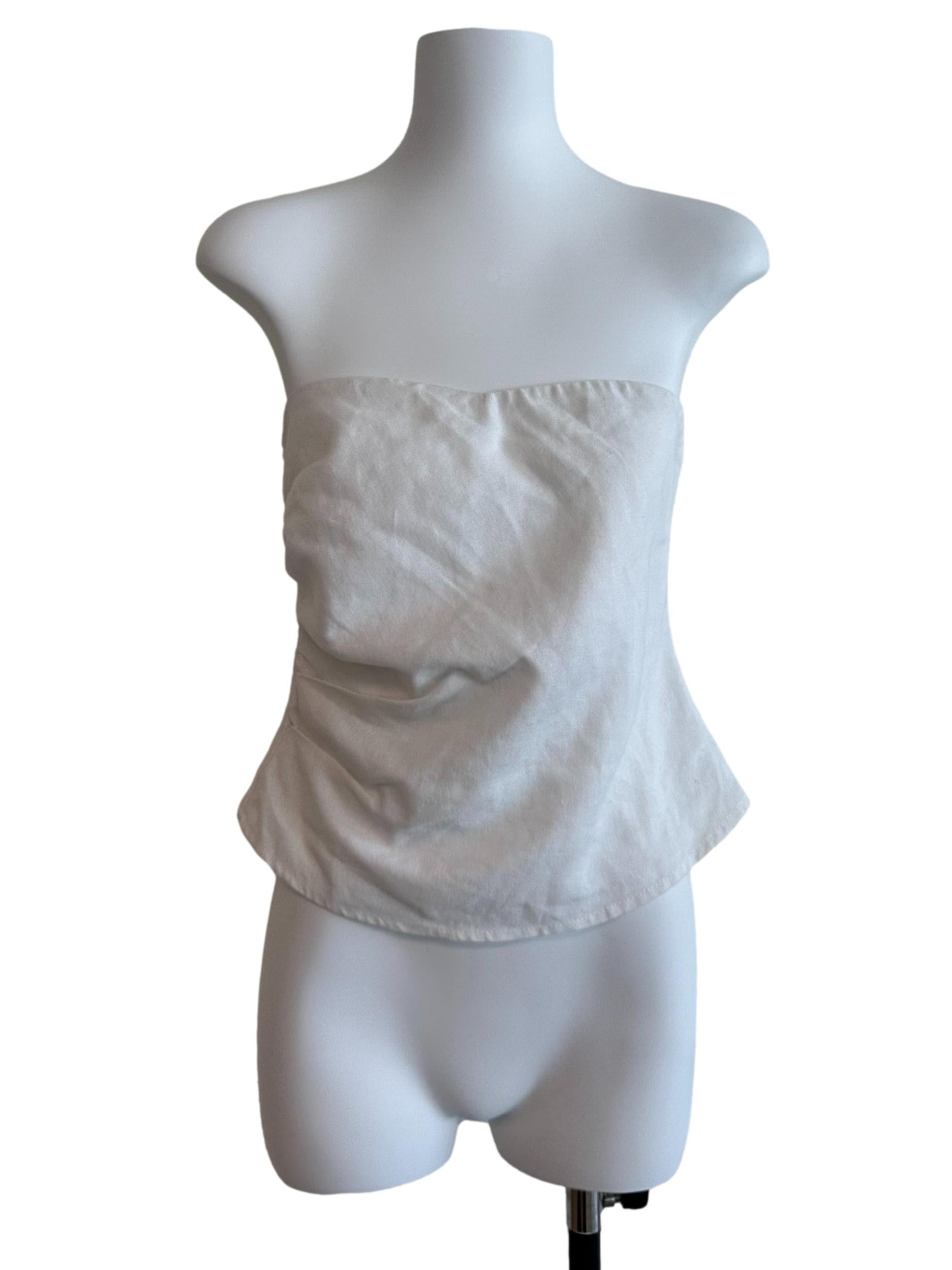 Ash White Casual Tube Top