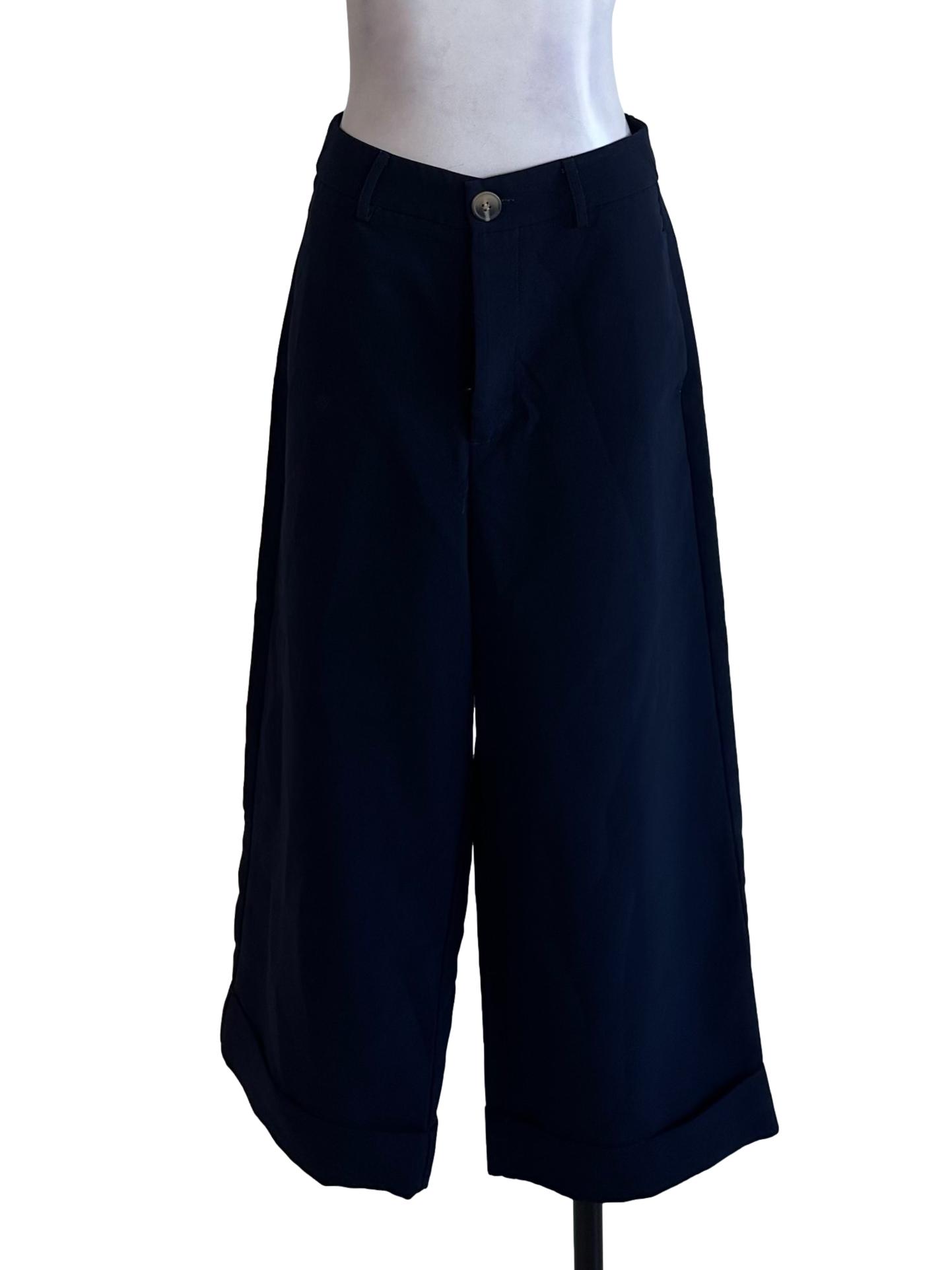 Navy Blue Wide Leg Pants