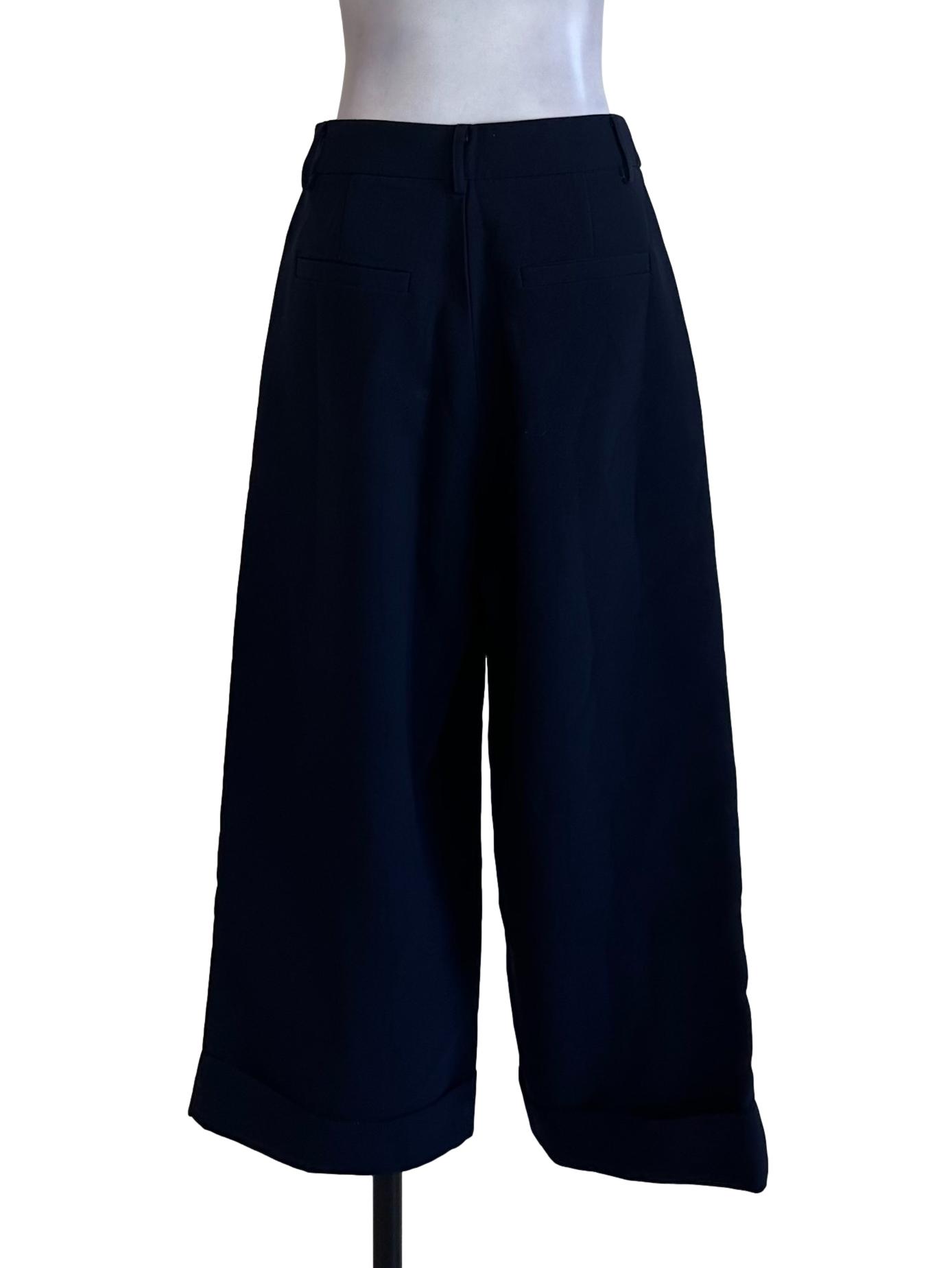 Navy Blue Wide Leg Pants