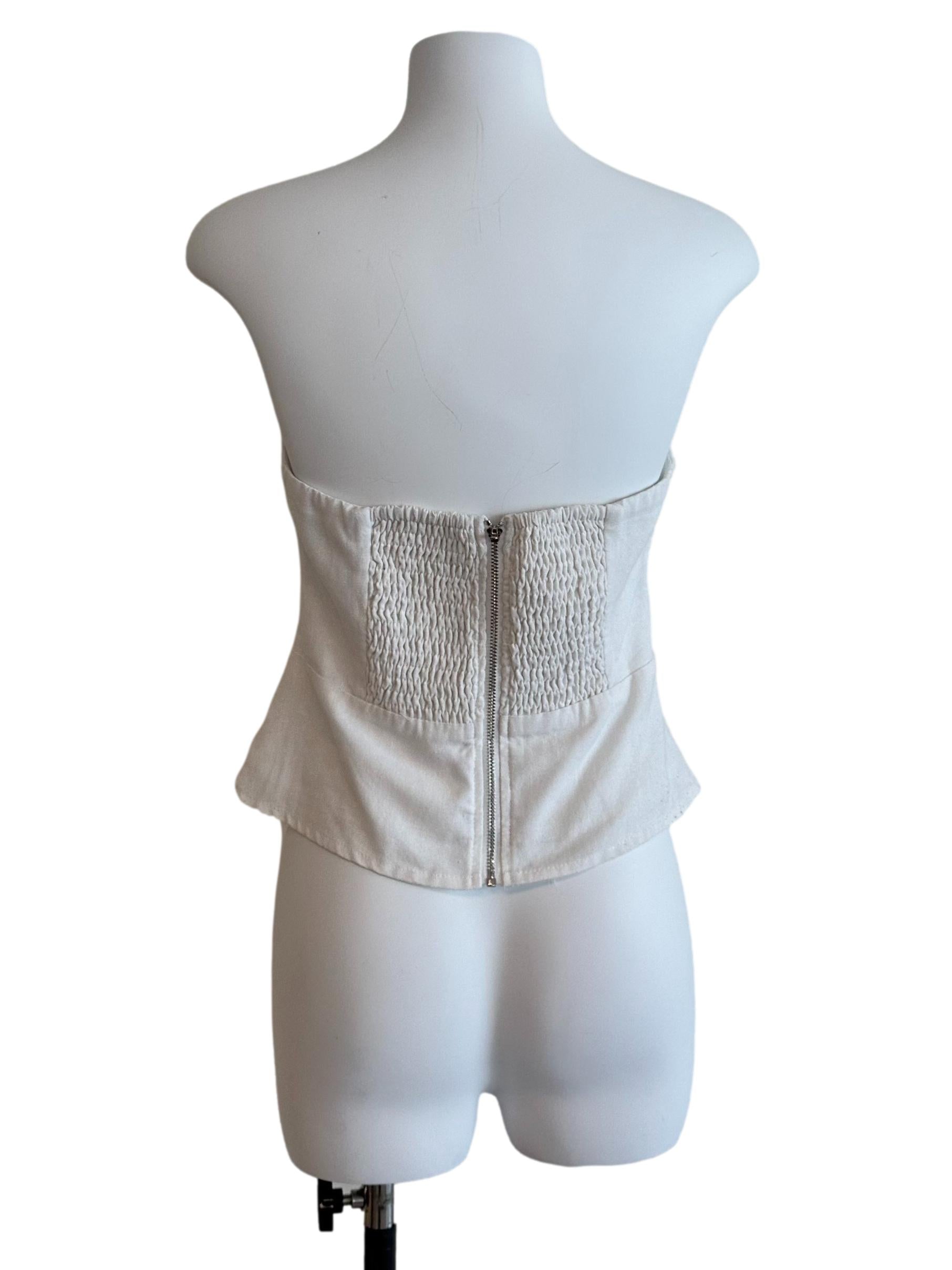 Ash White Casual Tube Top