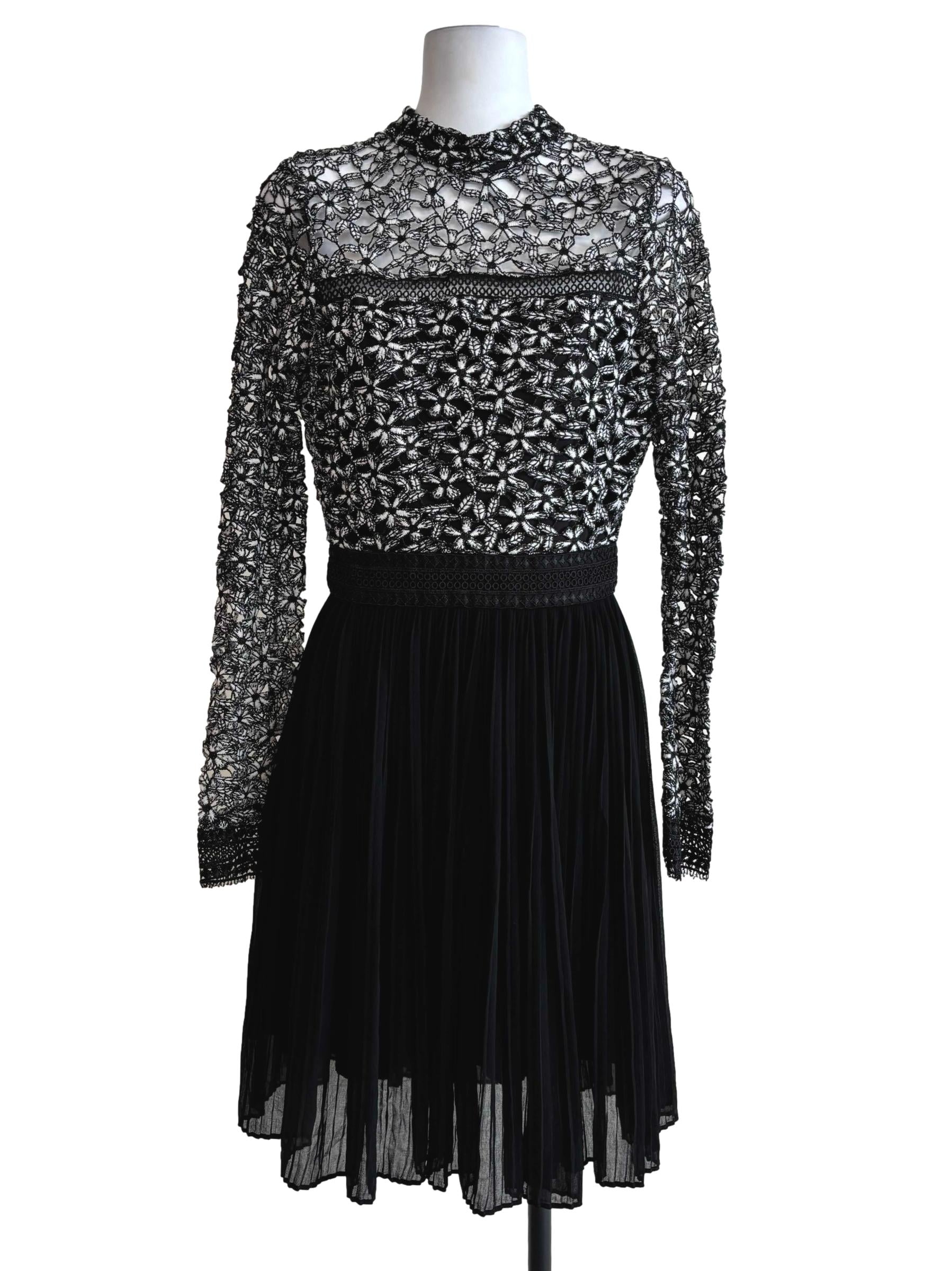 Jade Black Lace Flare Dress