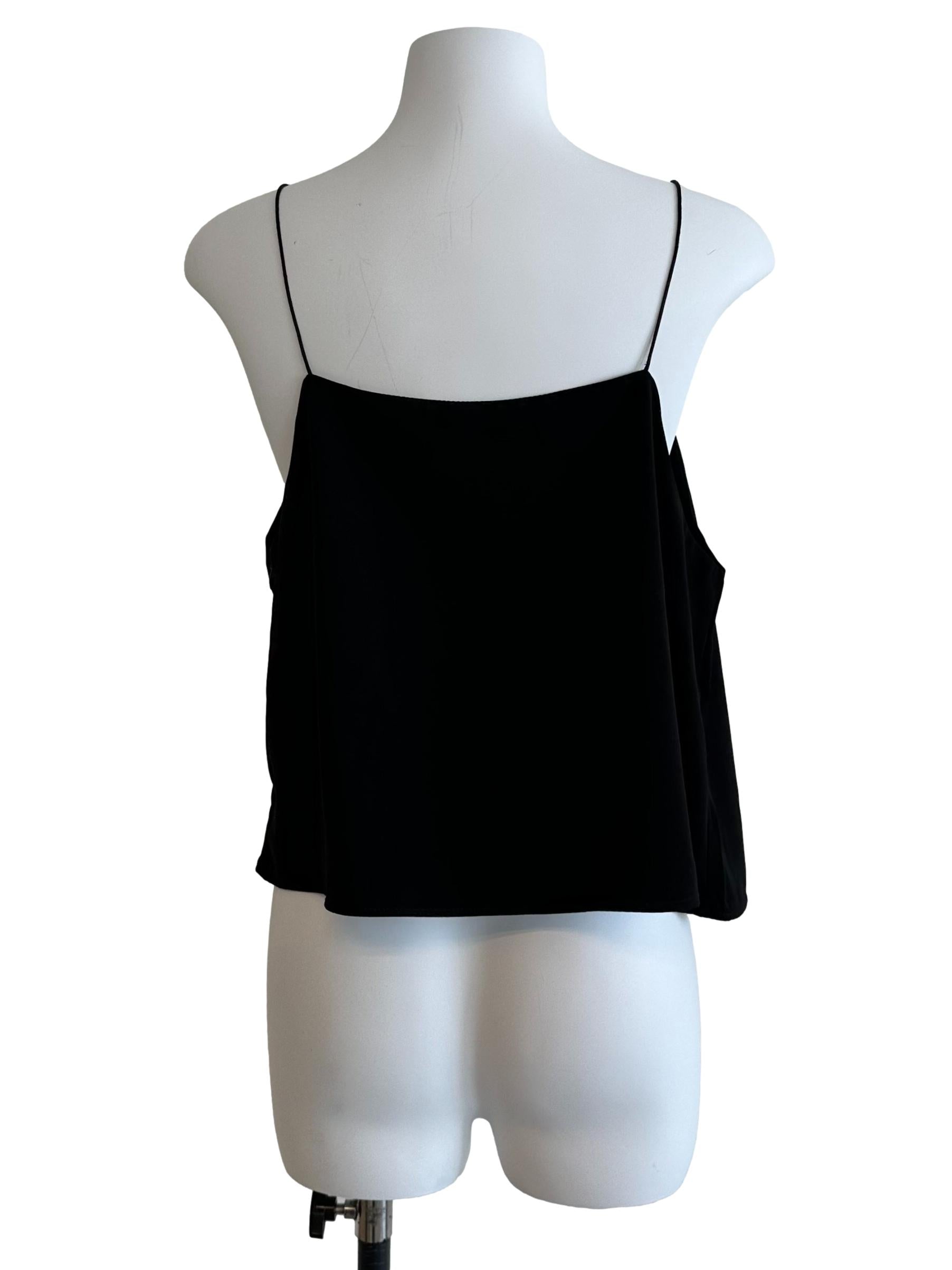 Raven Black Square Neck Spaghetti Strap Top