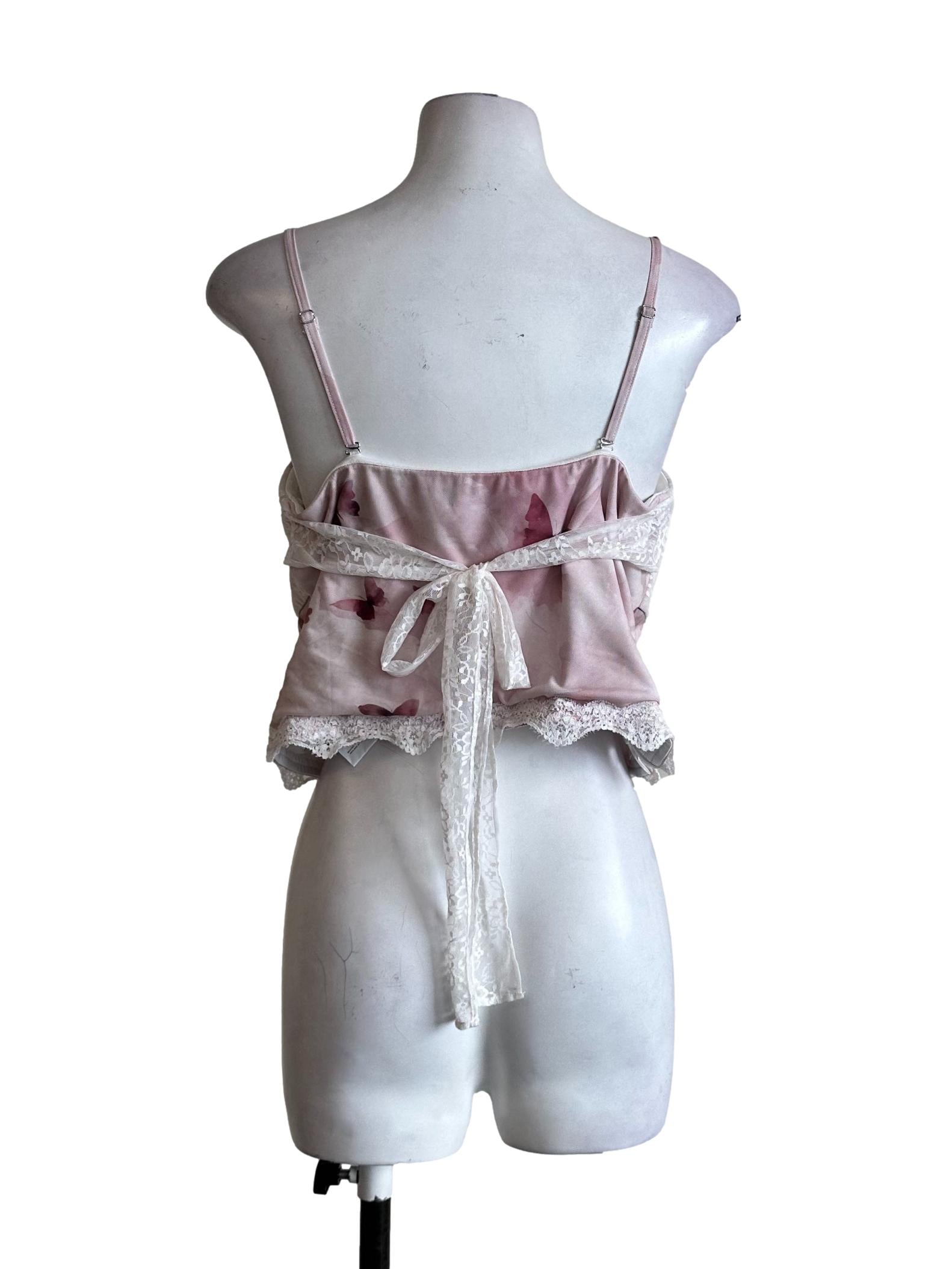 Flamingo Pink Lace Padded Sleeveless Top