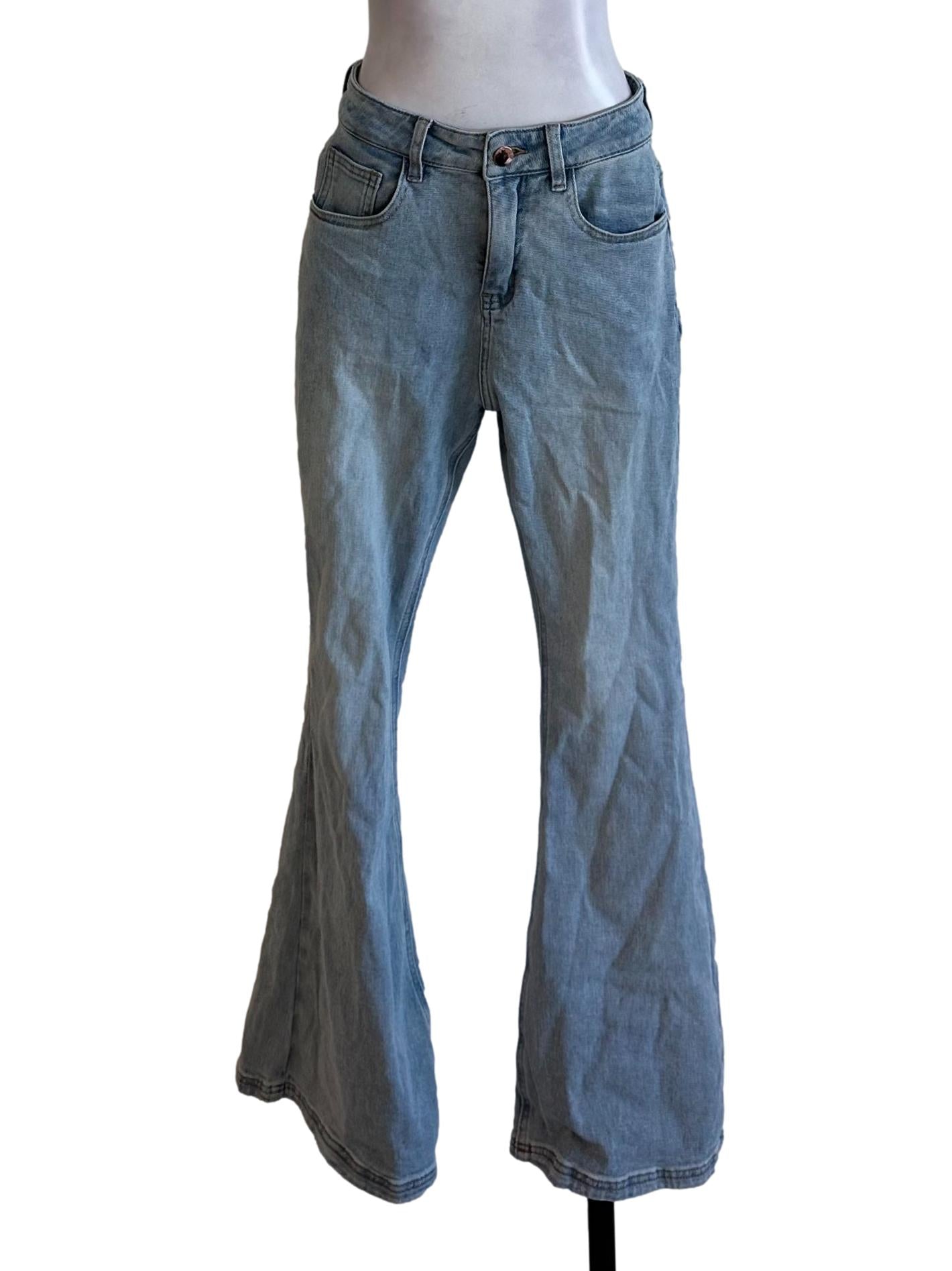 Ash Blue Denim Flare Jeans