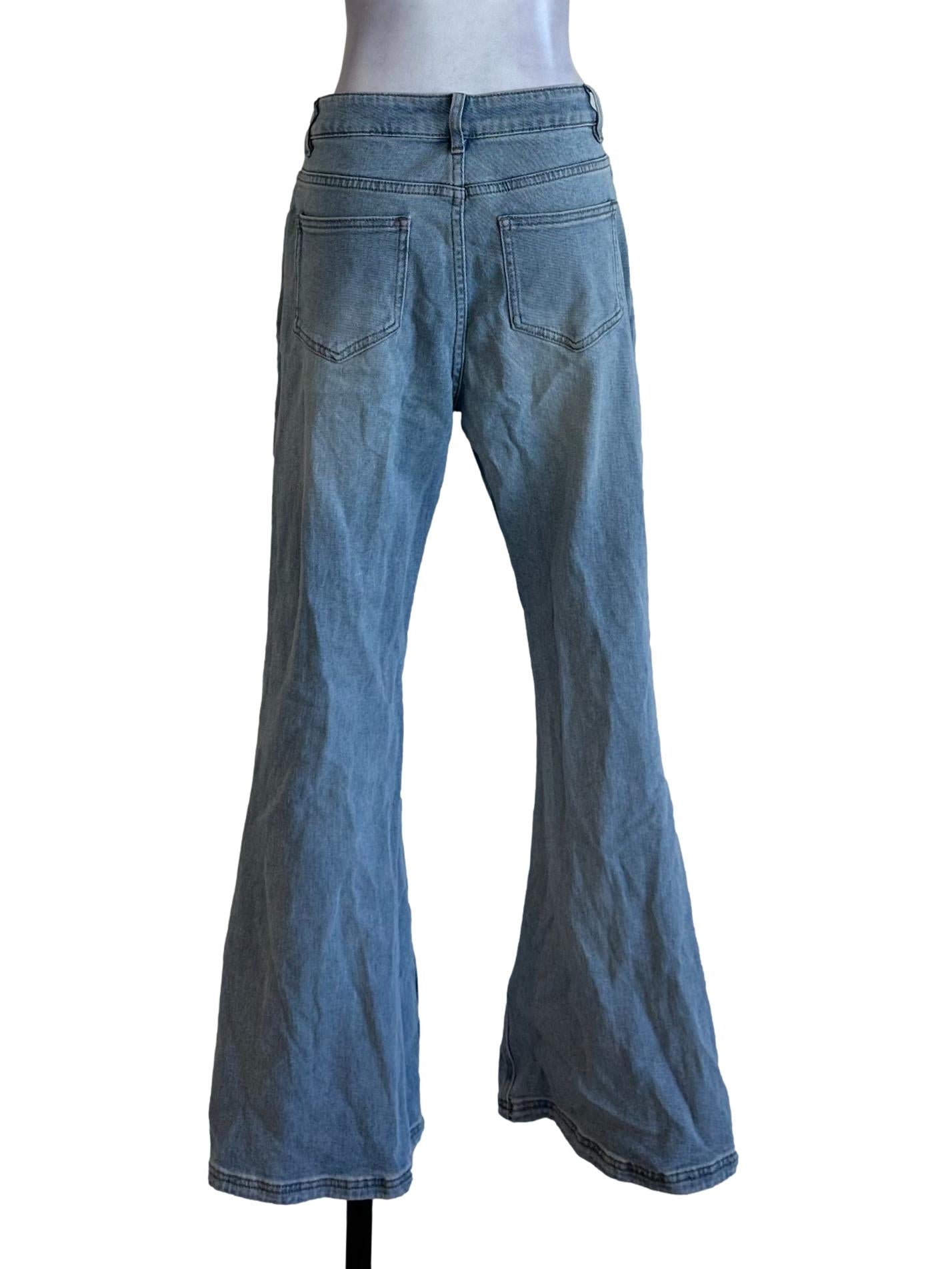 Ash Blue Denim Flare Jeans