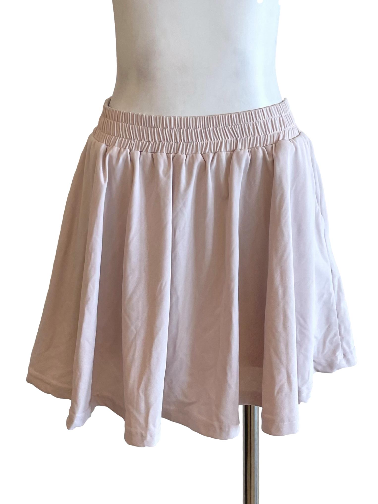 Pale Pink Twirl Mini Skirt