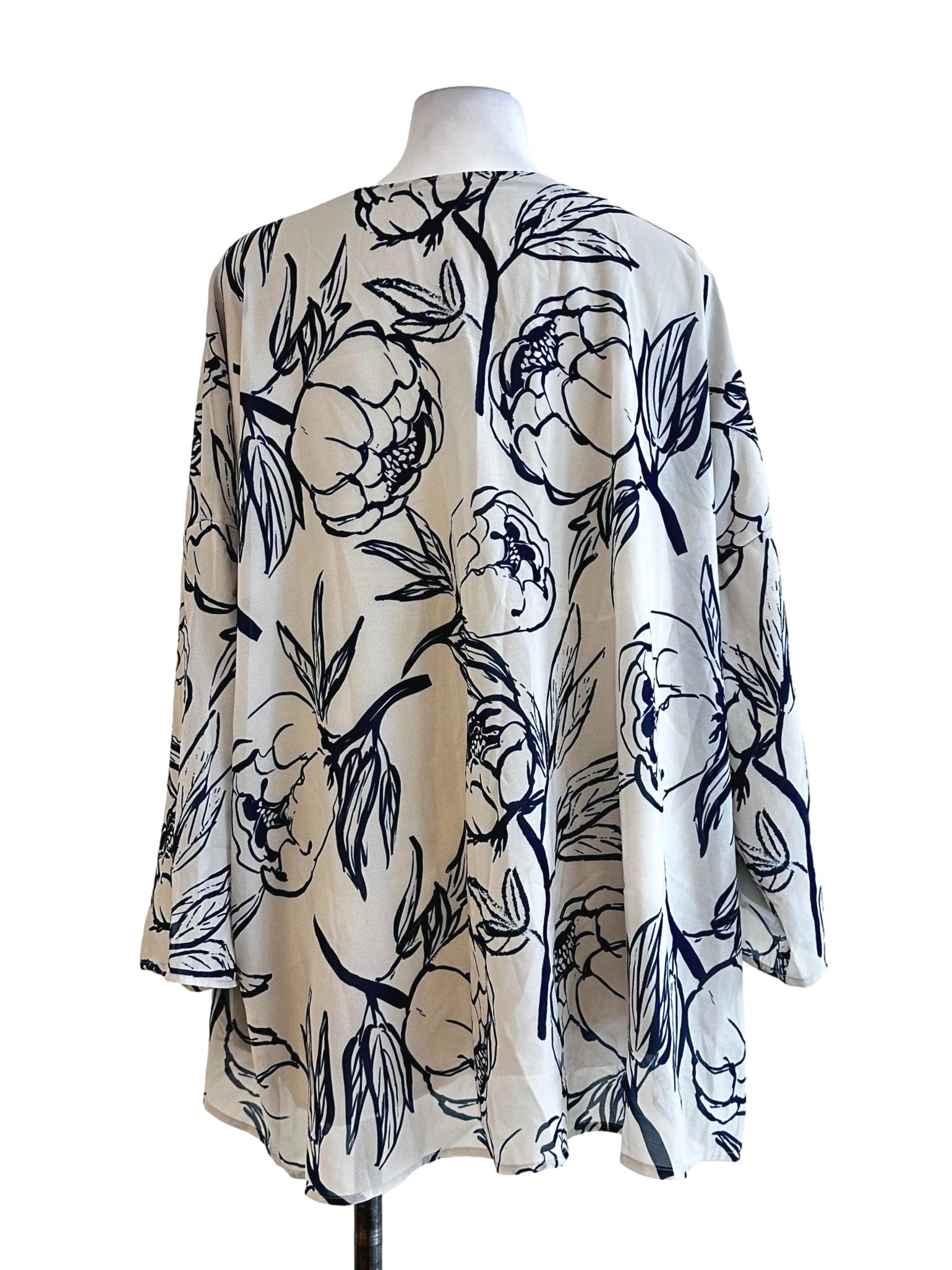 Light Grey Floral Printed Top