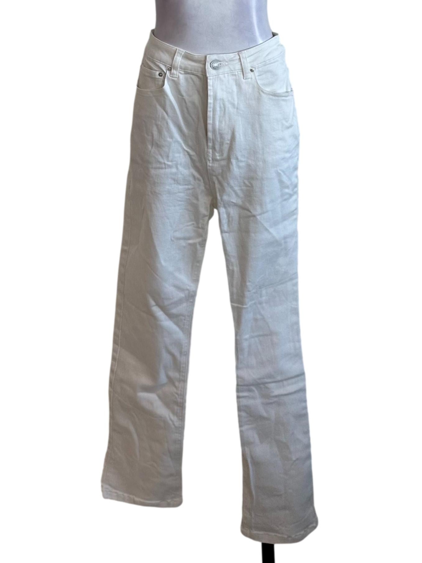 Ivory White Denim Straight Jeans