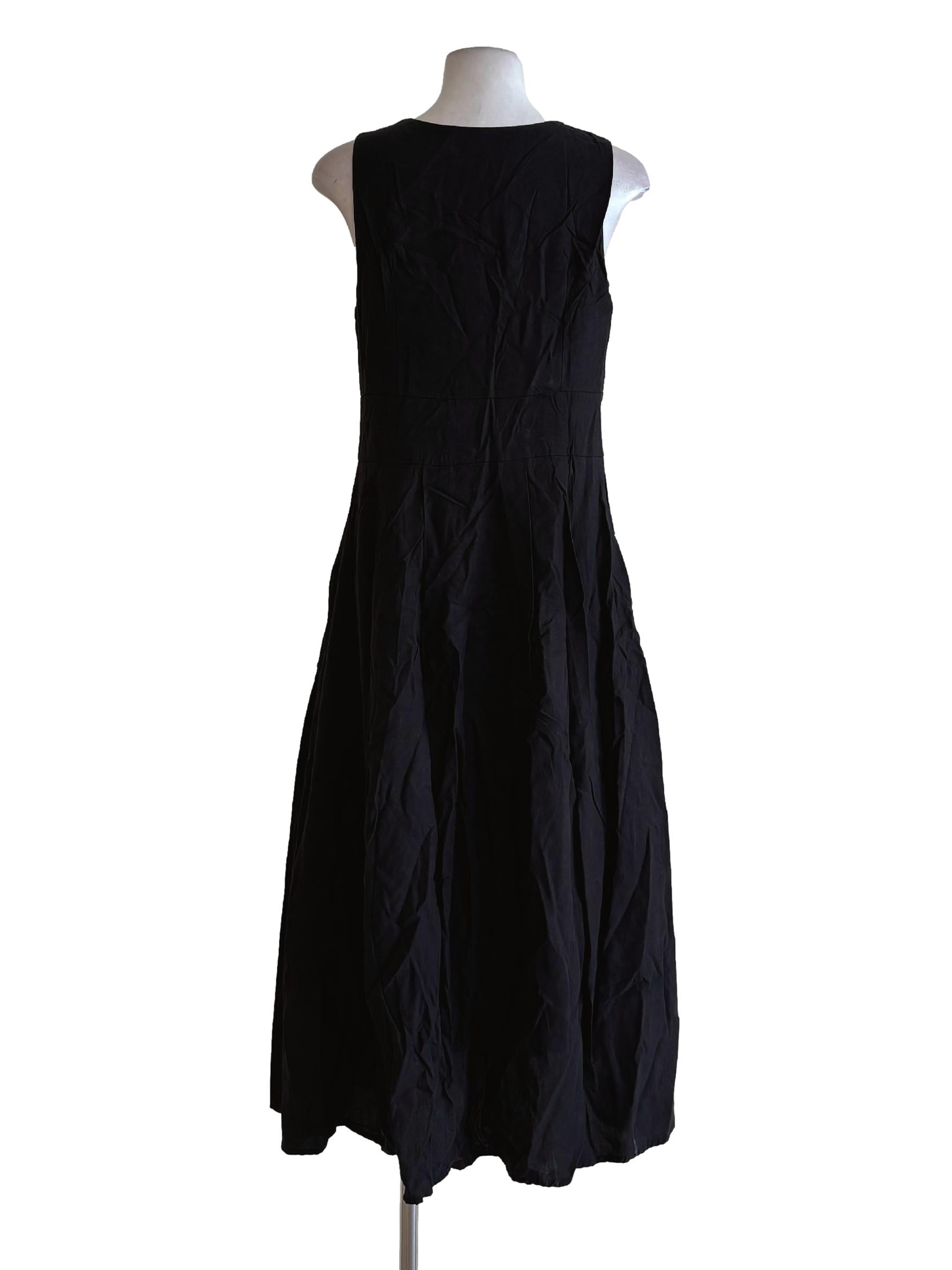 Soft Black V-Neck Sleeveless Dress TEM