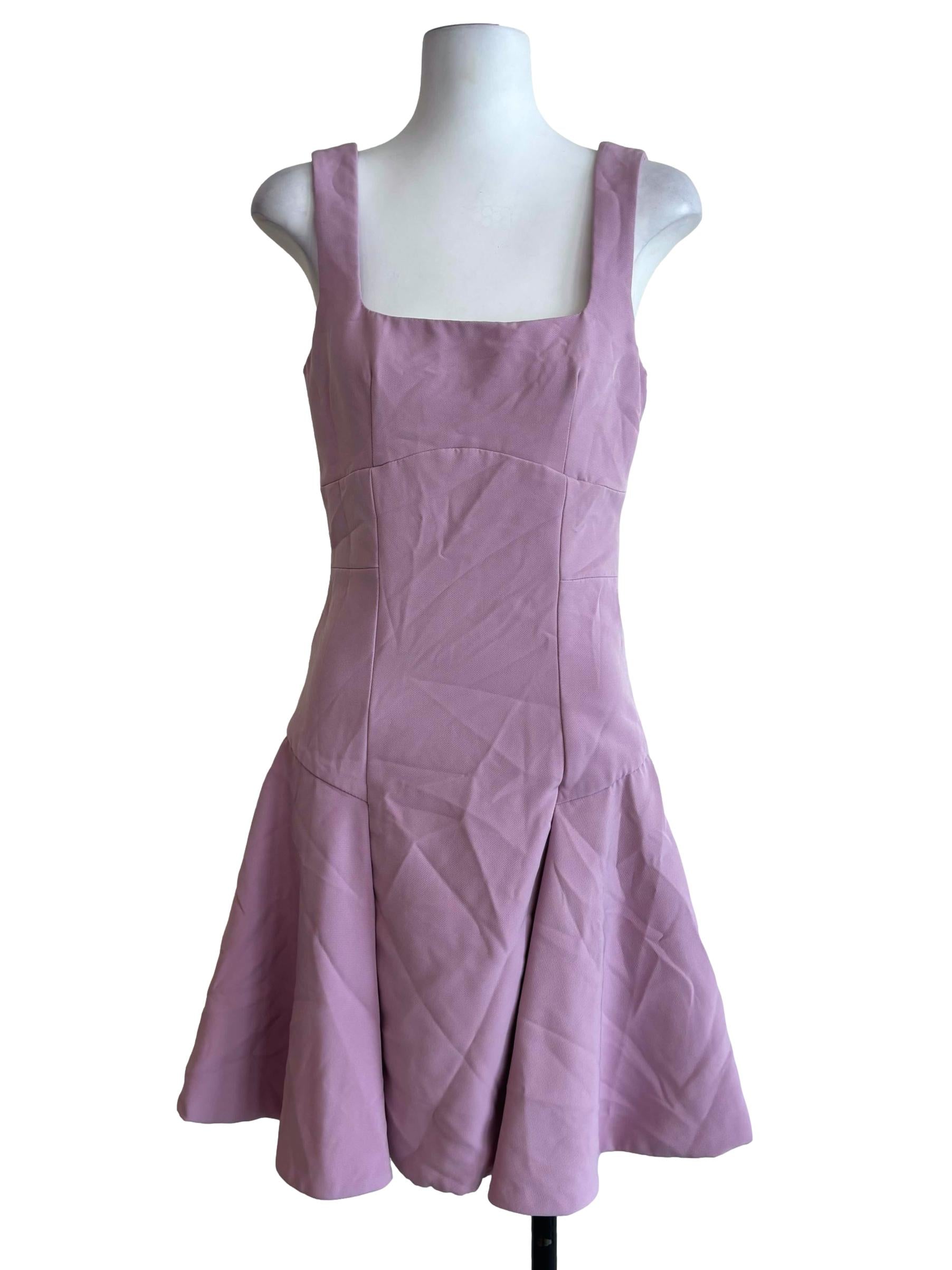 Taffy Pink Square Neck Sabrina Dress