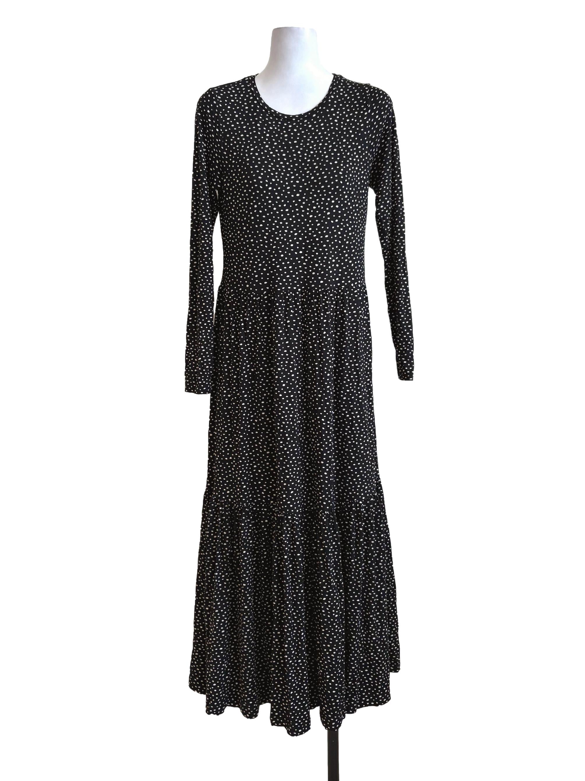 Black Dots Tiered Dress