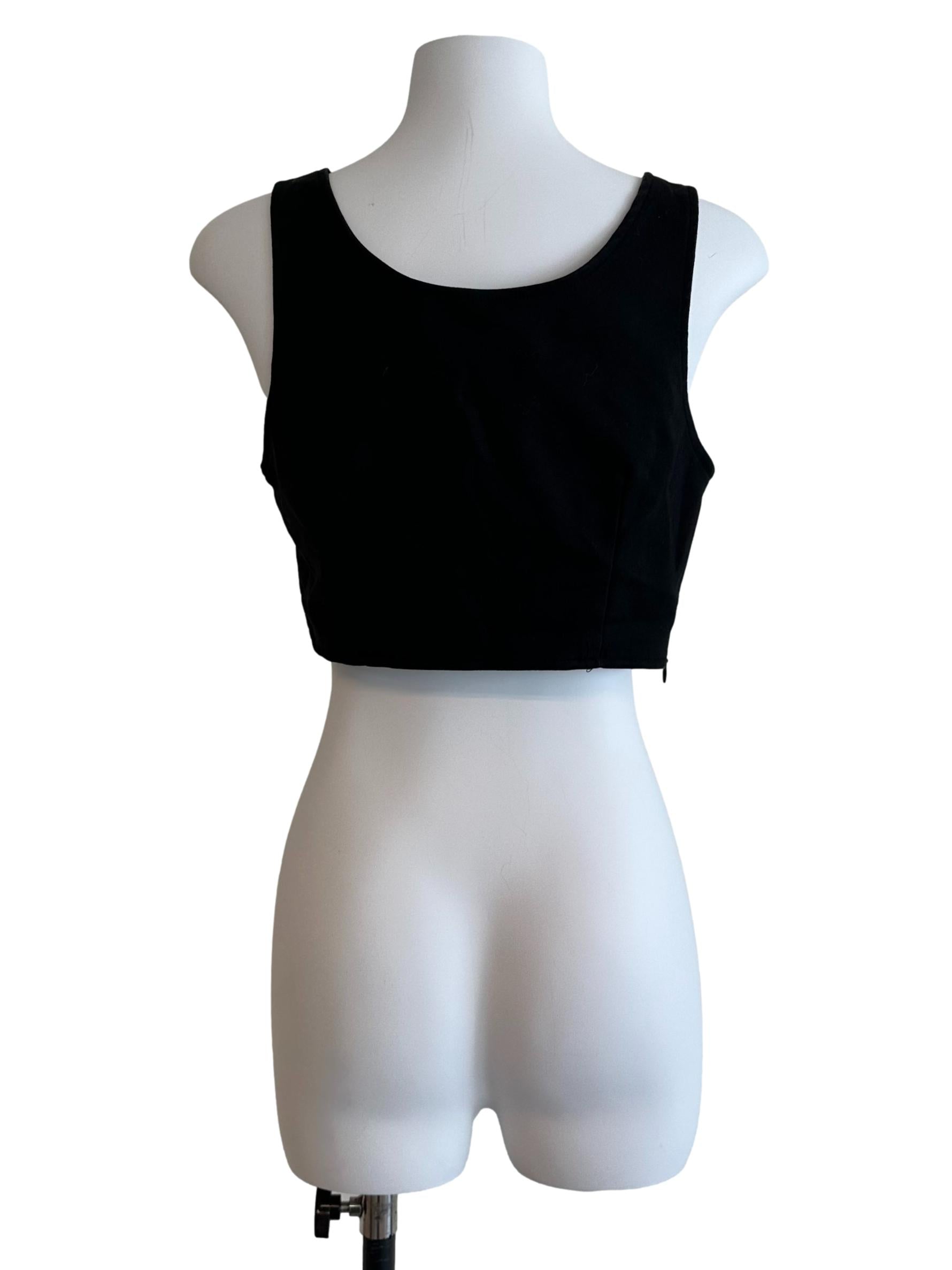 Raven Black Square Neck Crop Top