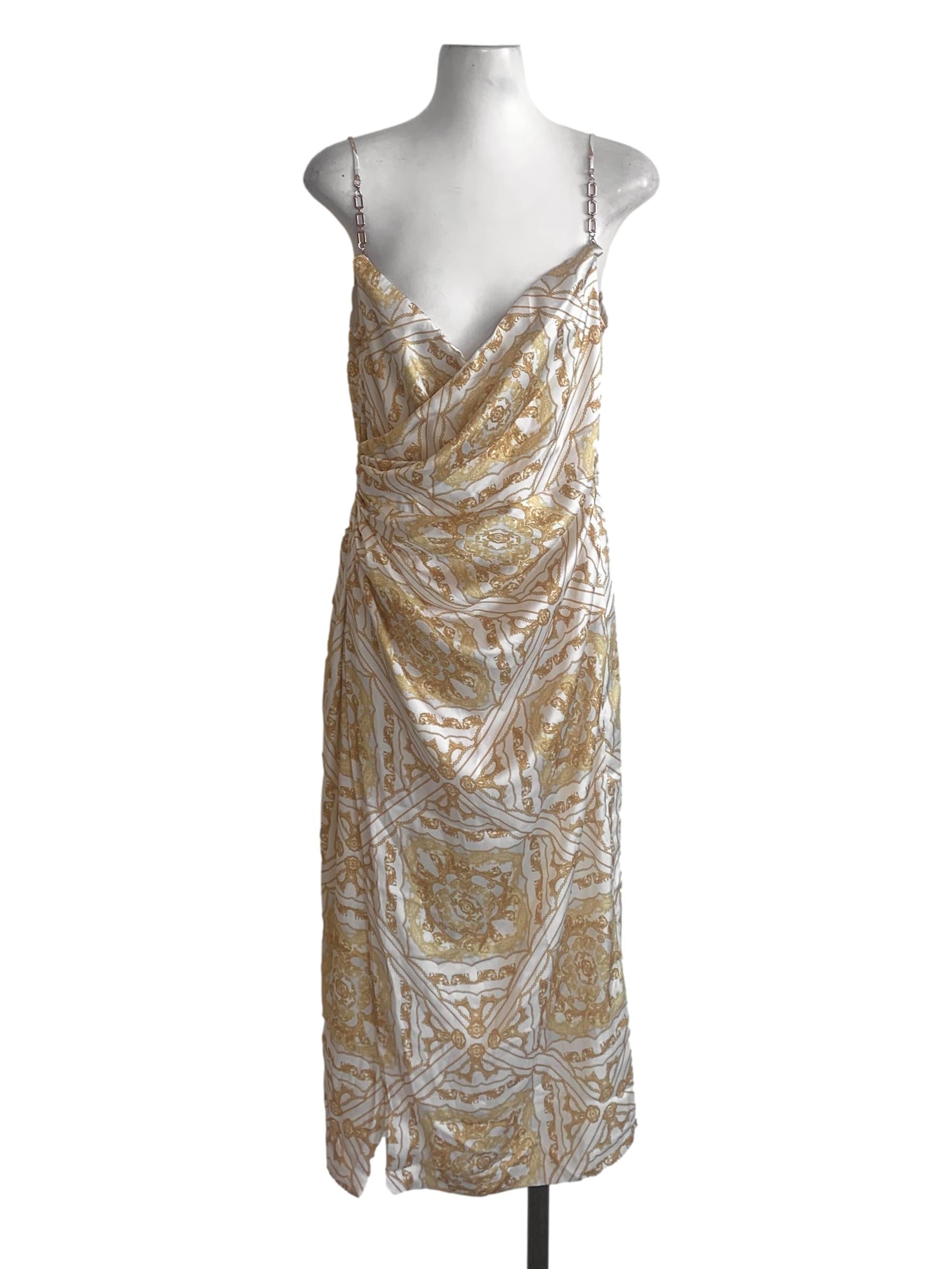 Yellow Pattern Slip Dress