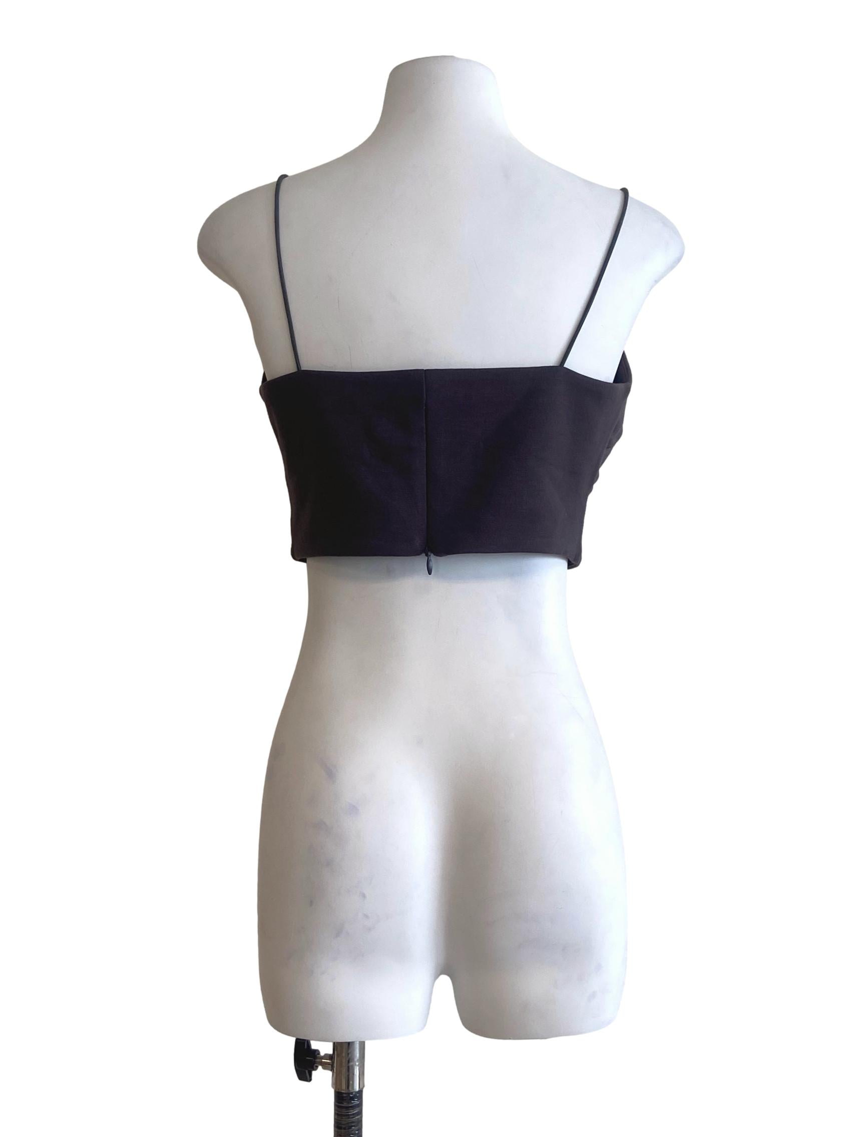 Dove Grey Spaghetti Strap Crop Top