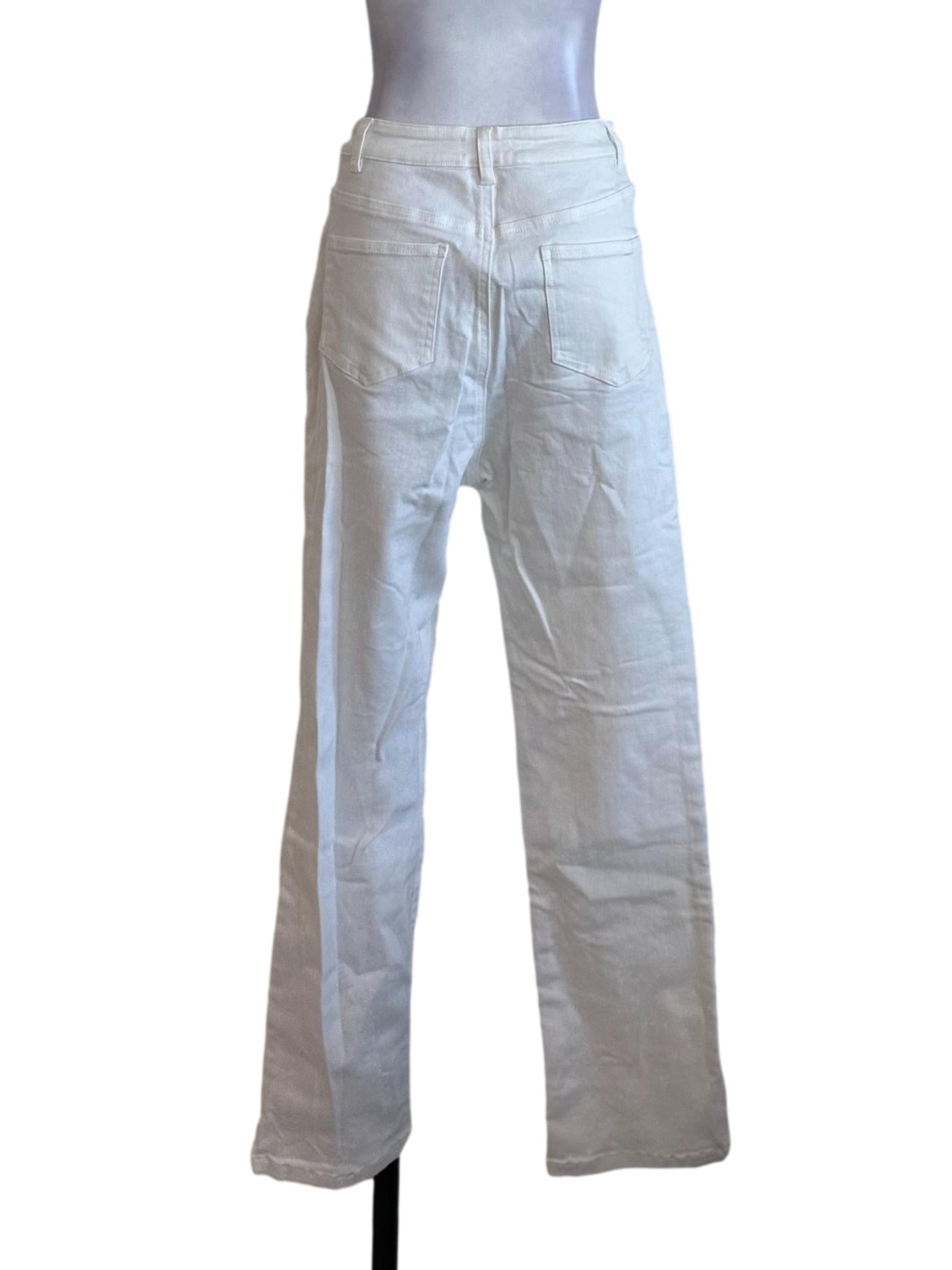 Ivory White Denim Straight Jeans