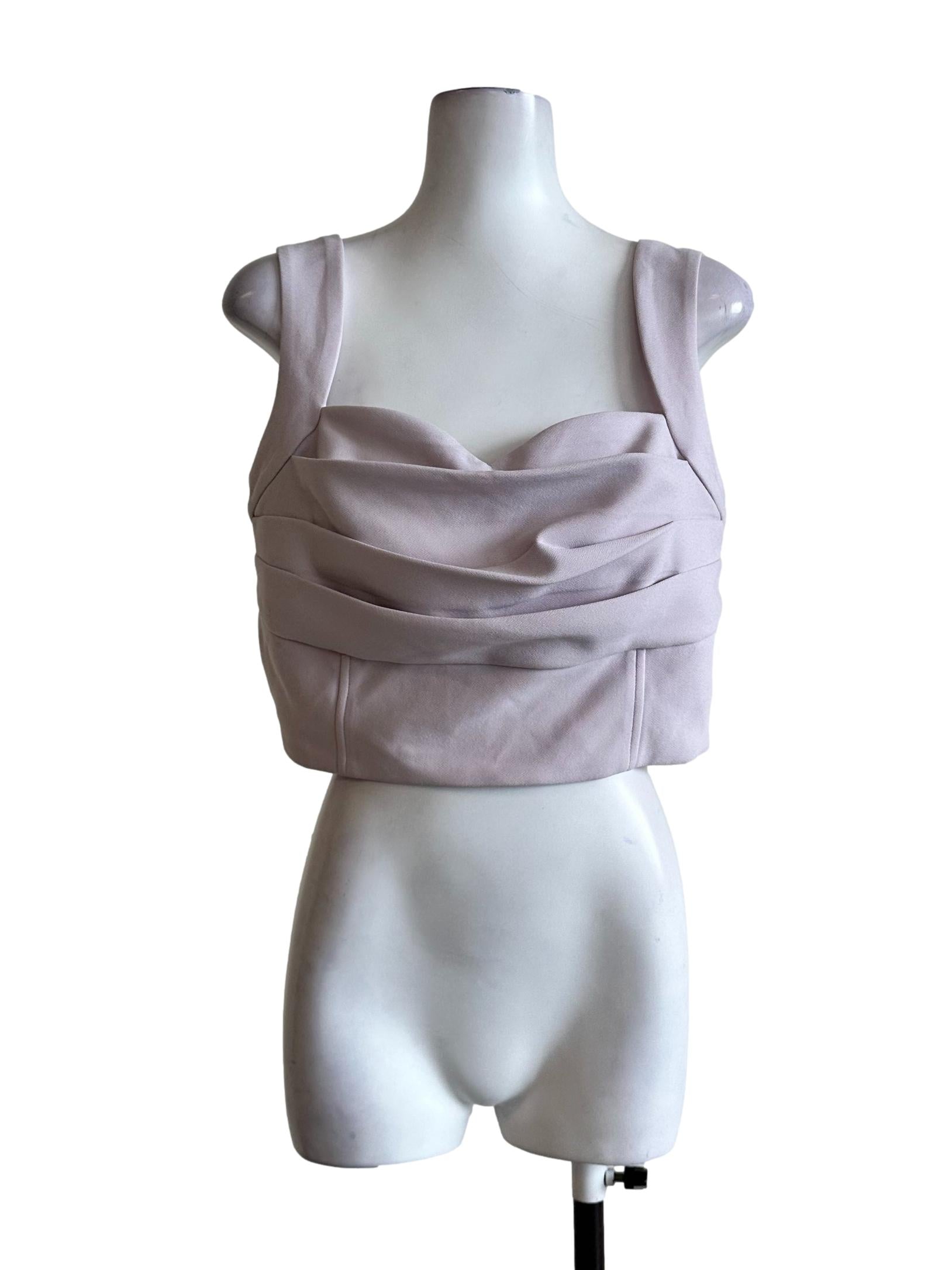 Lavender Purple Padded Draped Sleeveless Top