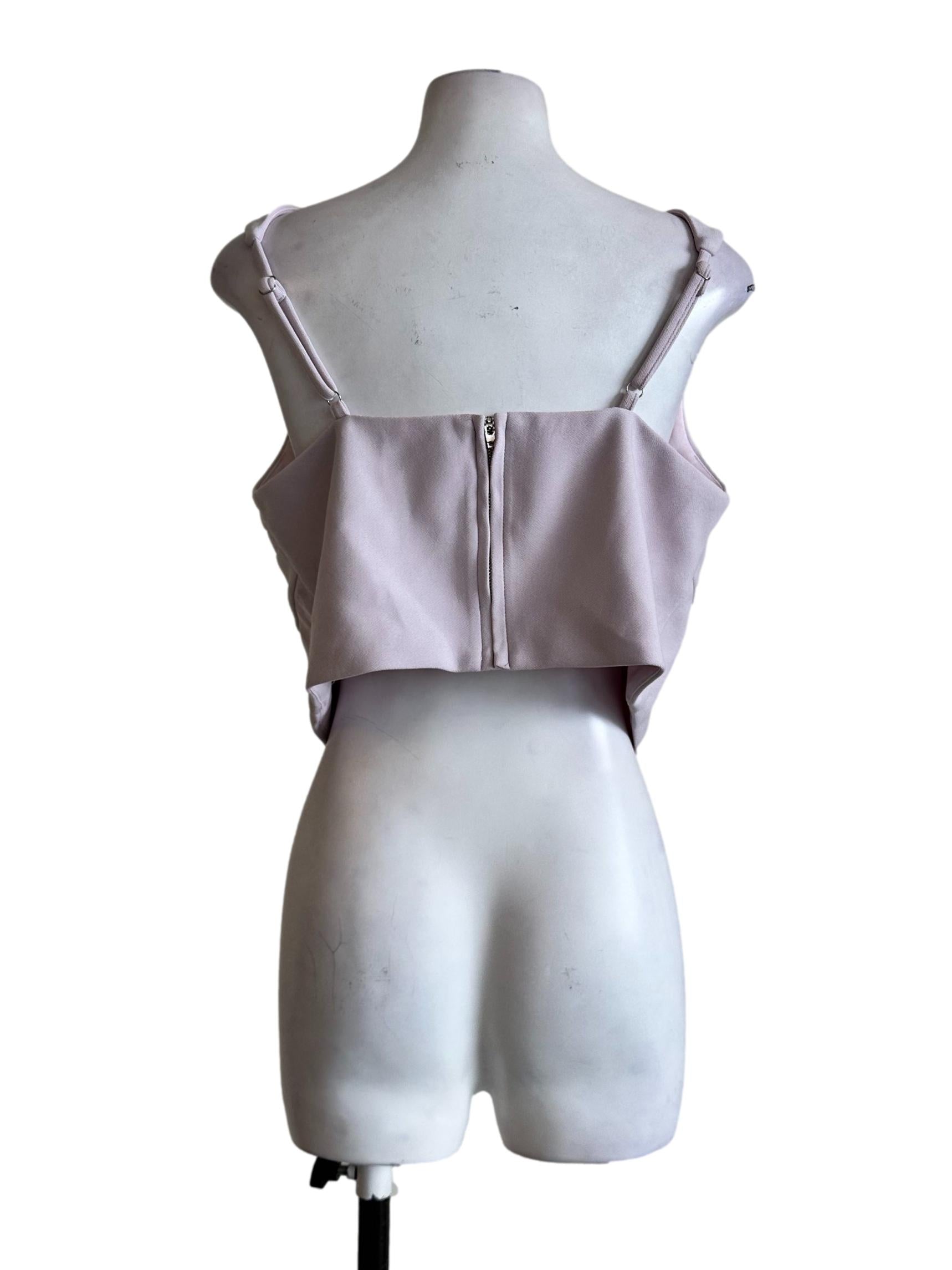 Lavender Purple Padded Draped Sleeveless Top