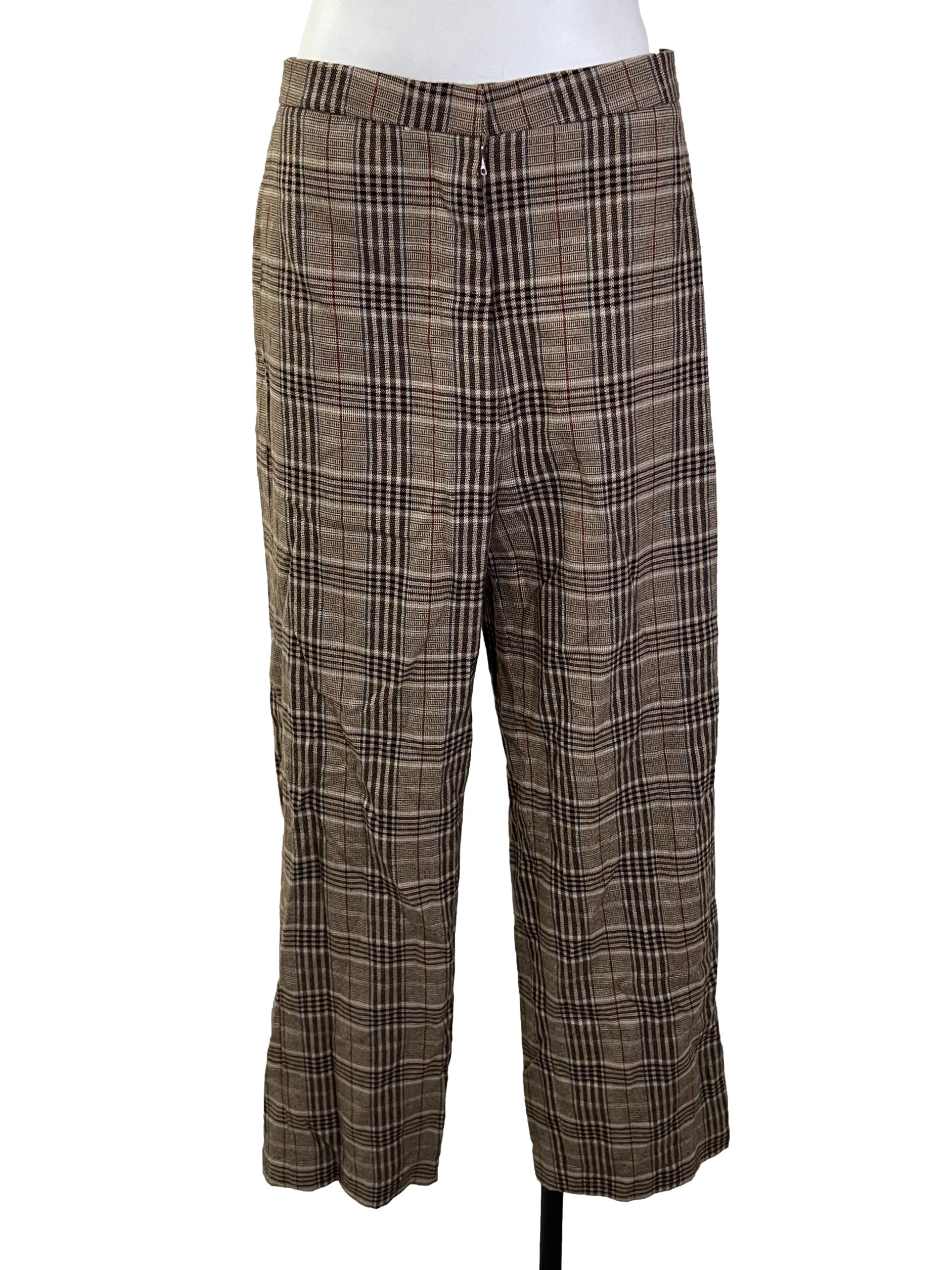 Brown Gingham Trousers