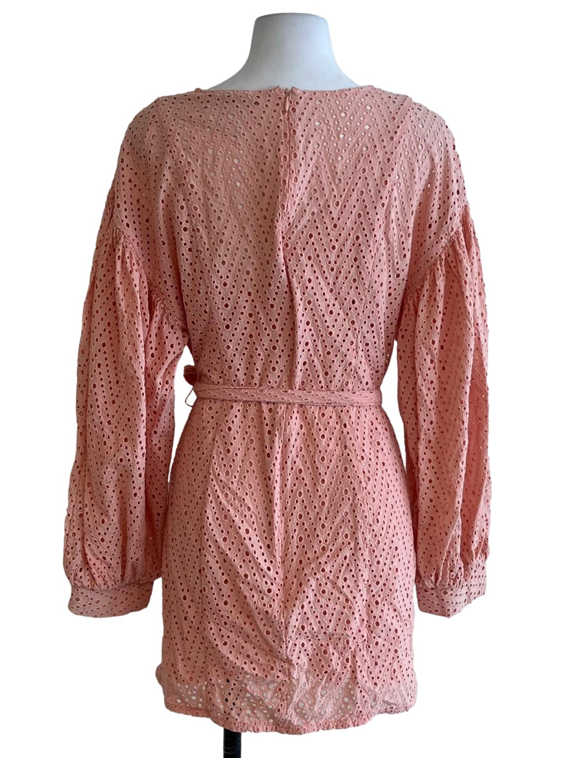 Peach Pink Birdseye Empire Dress