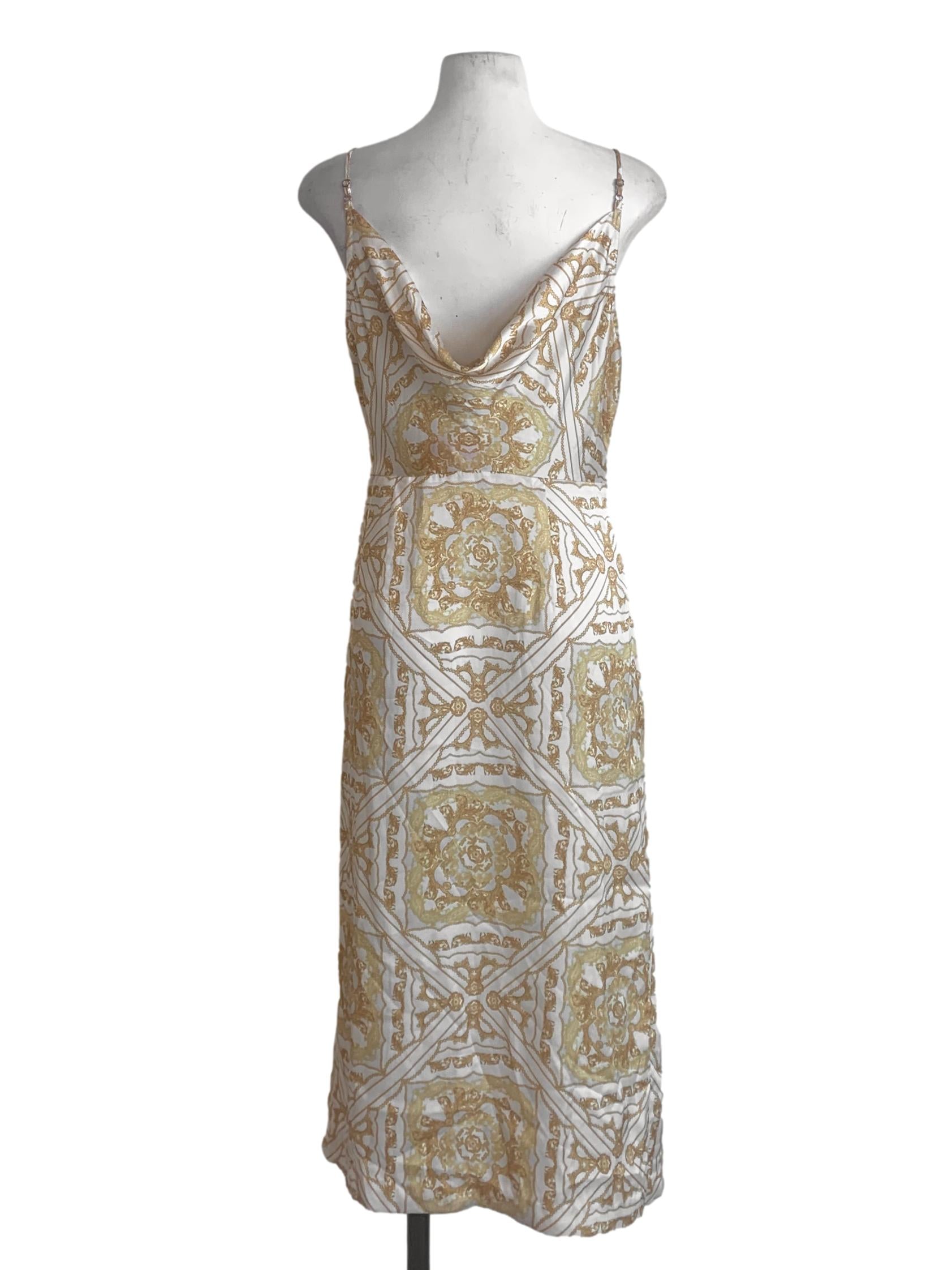Yellow Pattern Slip Dress