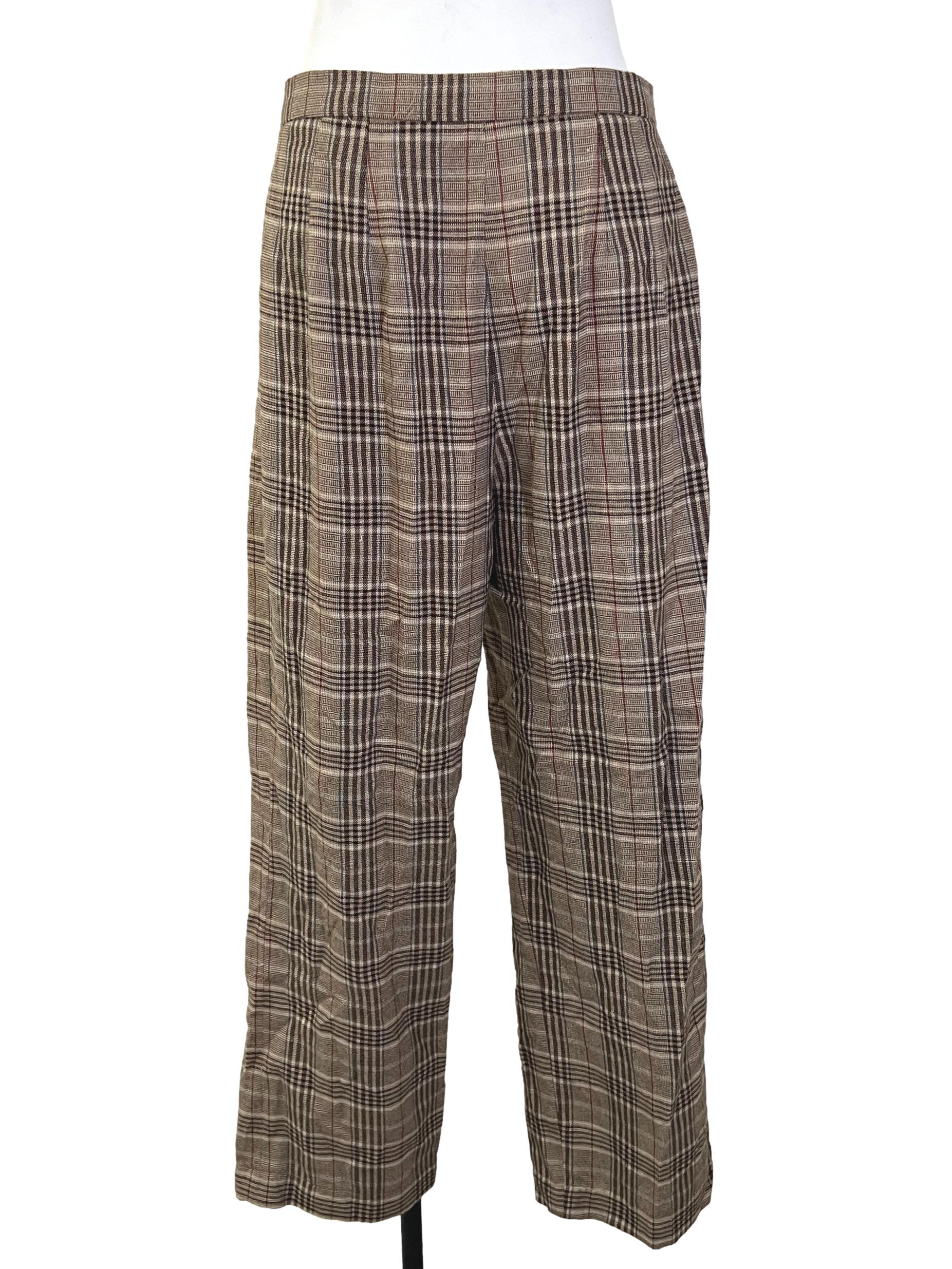 Brown Gingham Trousers