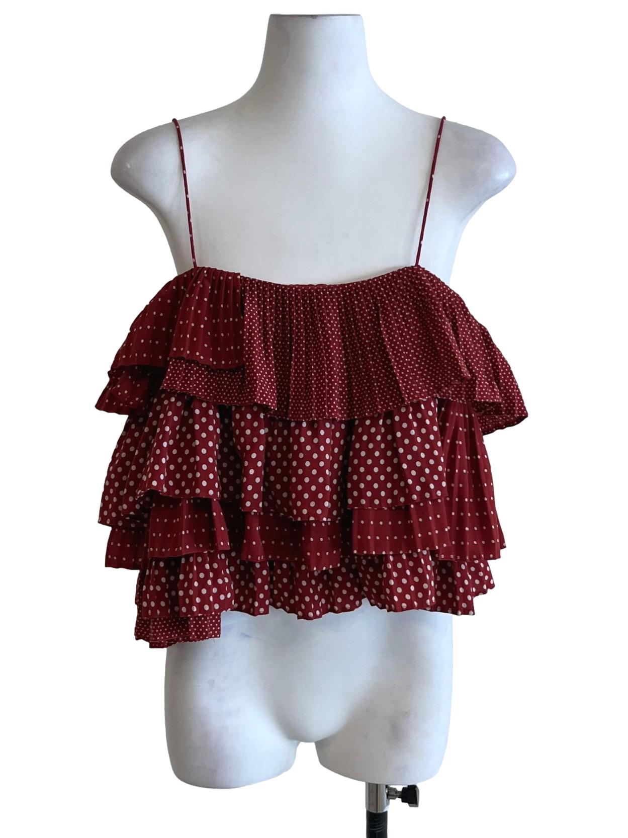 Cherry Red Polka Dot Blouse
