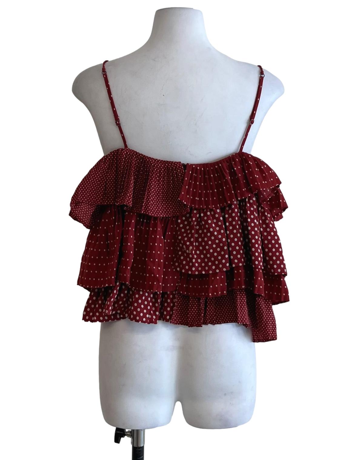 Cherry Red Polka Dot Blouse