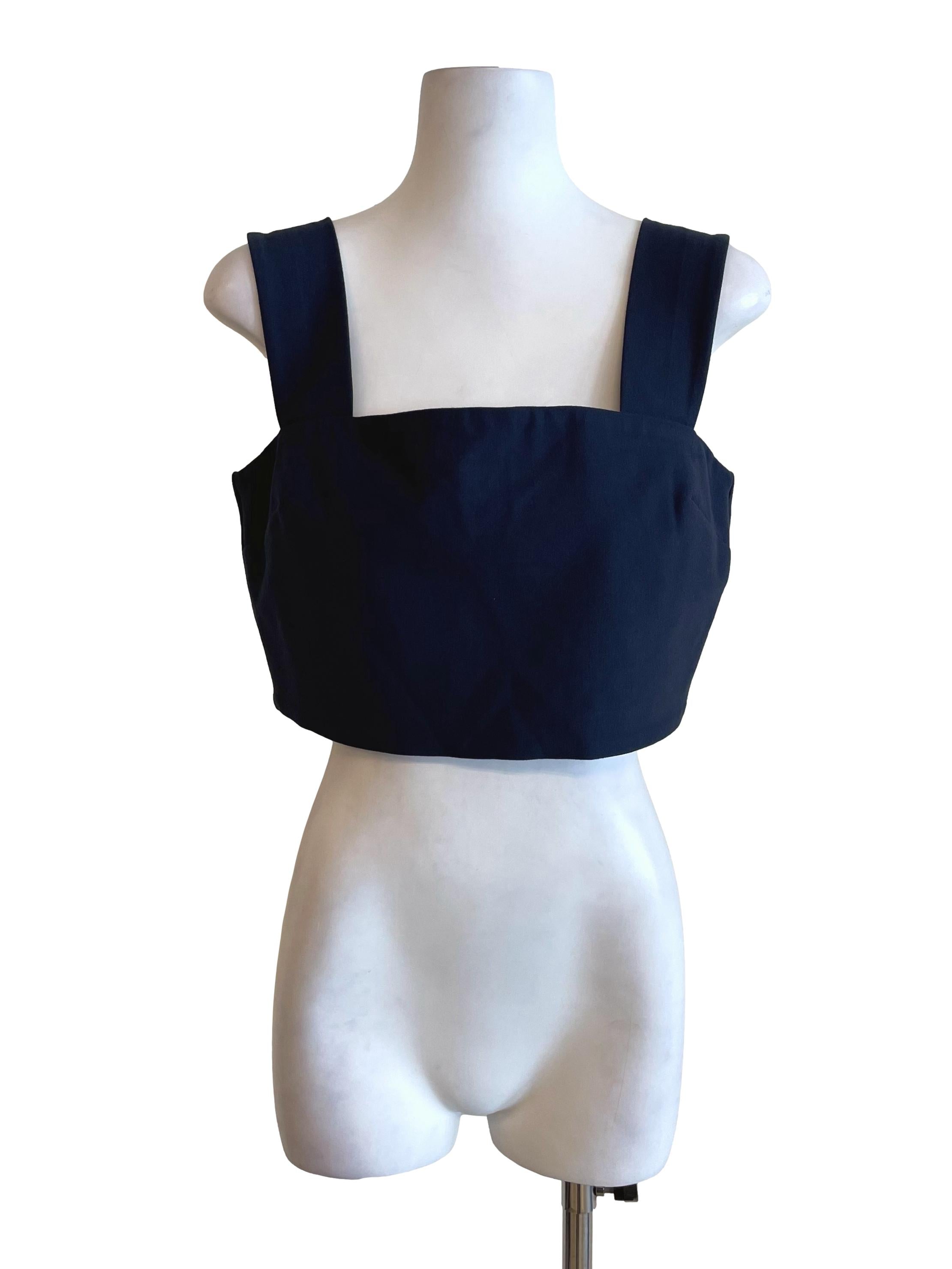 Navy Square Neck Tube Top