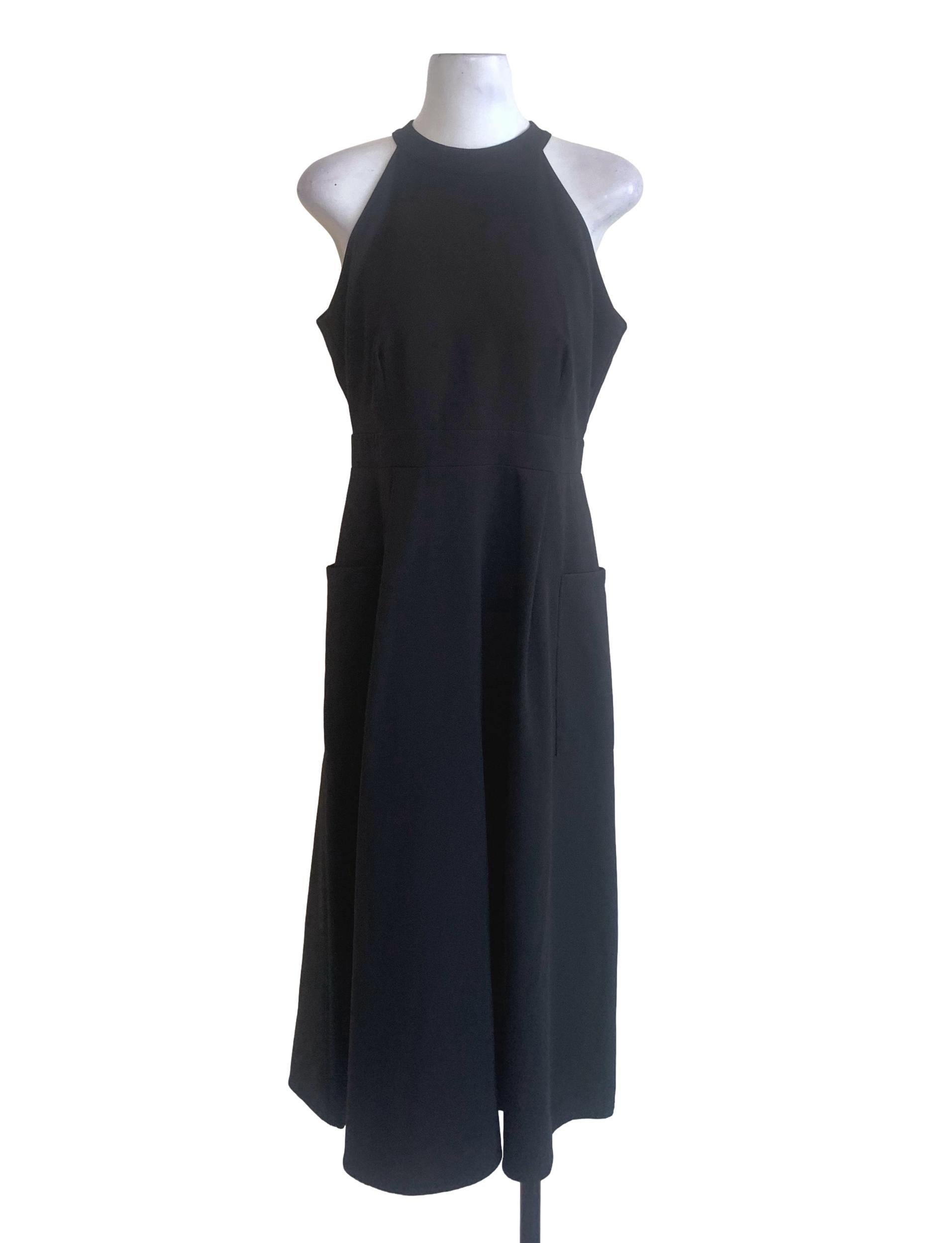 Black Jewel Neck Dress