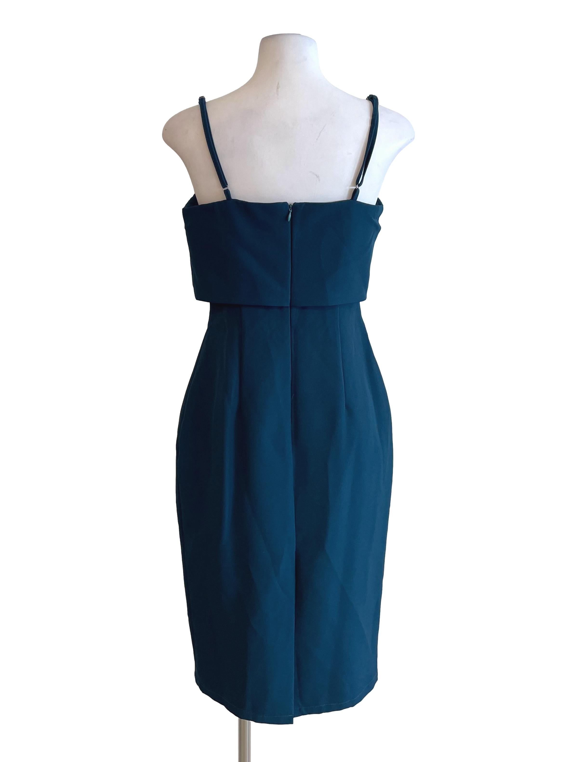 Peacock Overlay Sheath Dress