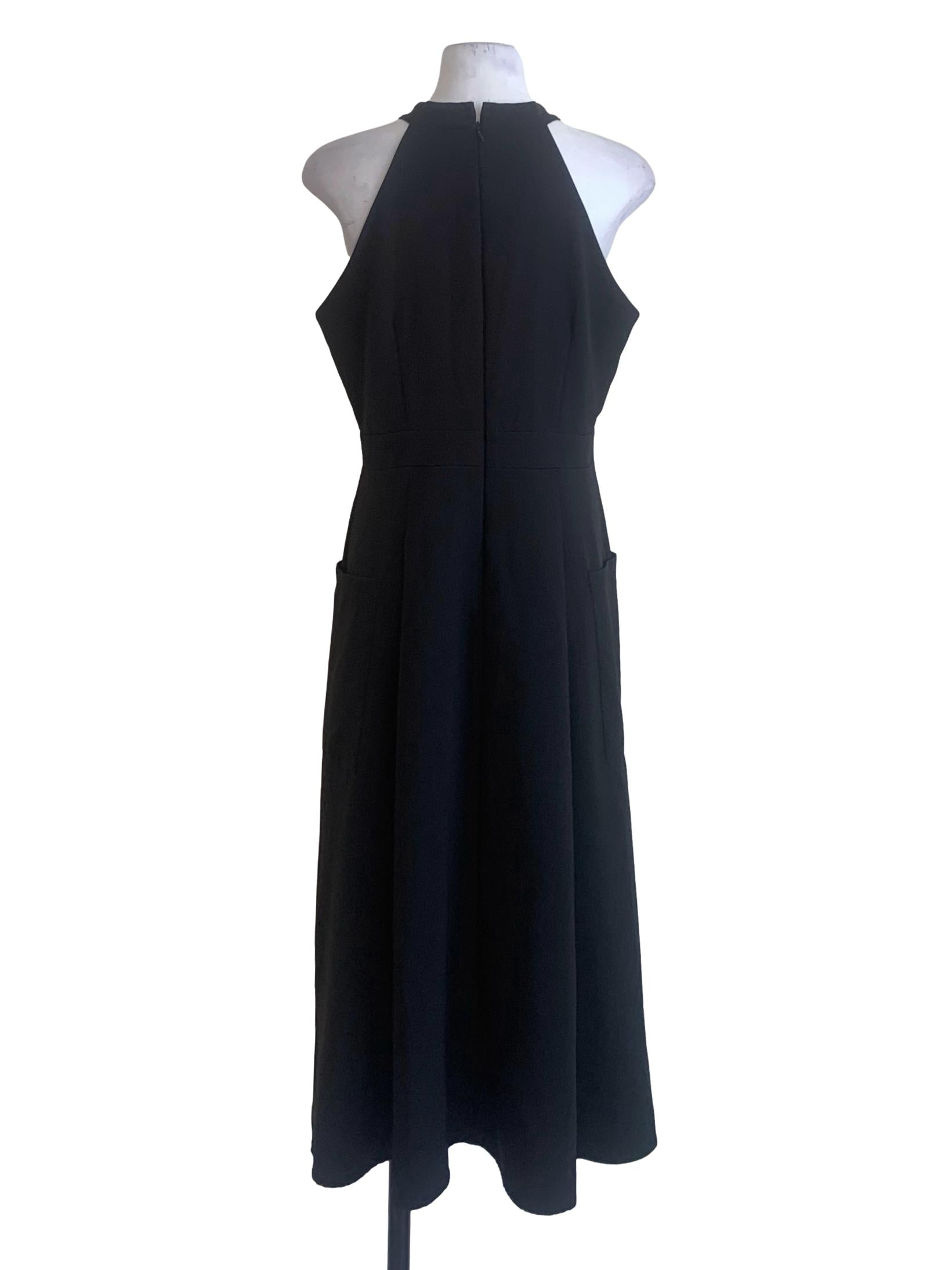 Black Jewel Neck Dress