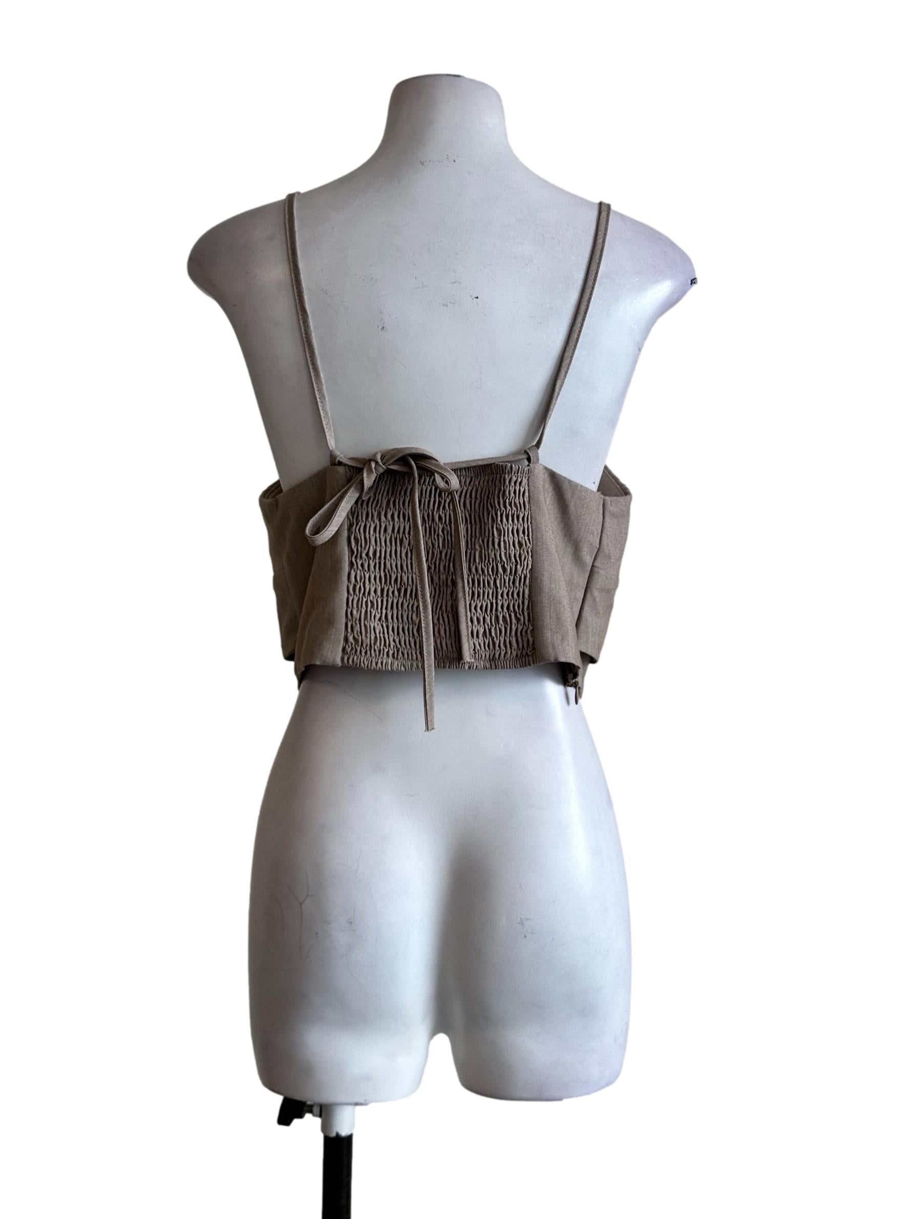 Tortilla Brown Padded Sleeveless Top