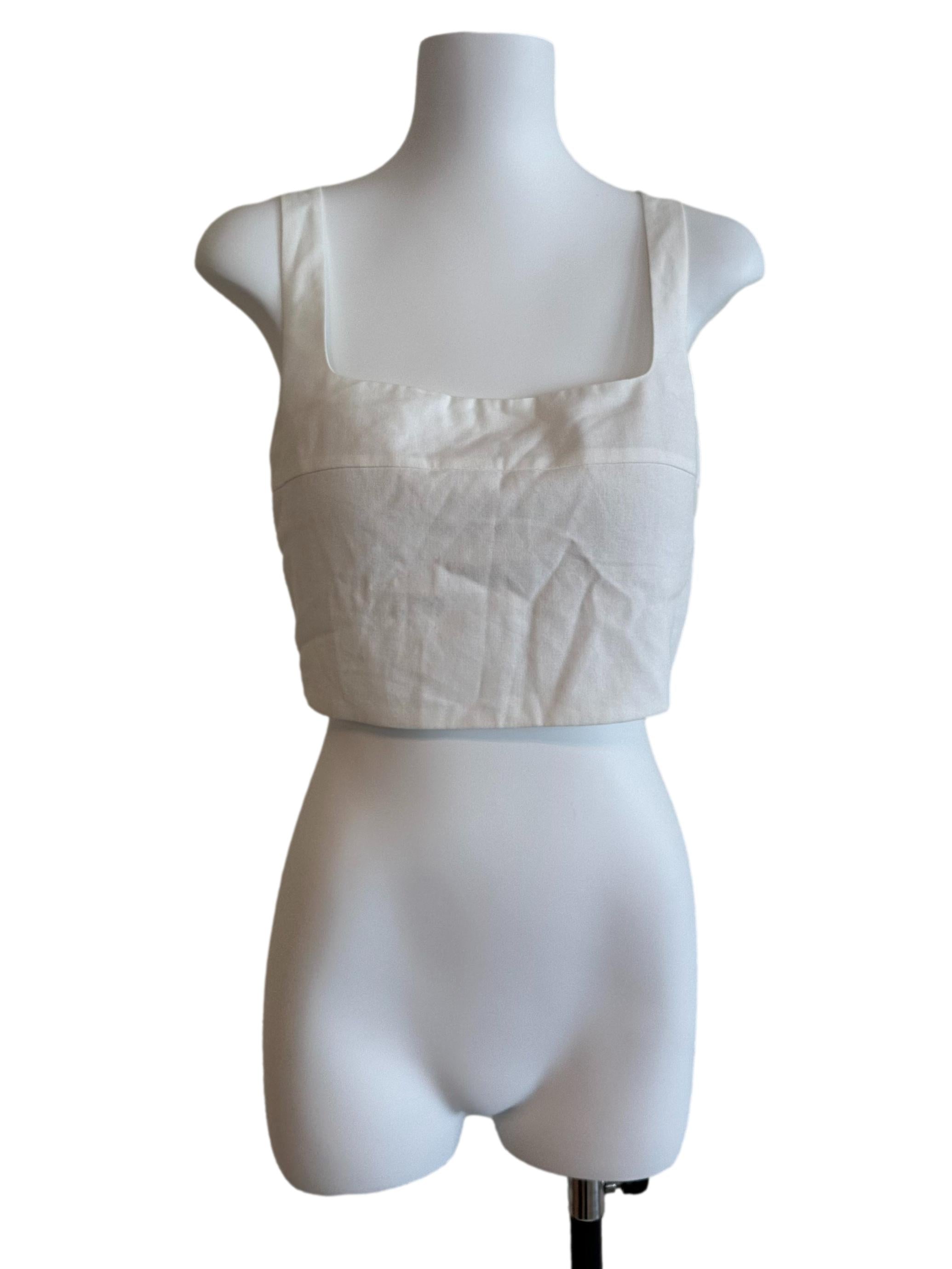 Snow White Square Neck Crop Top