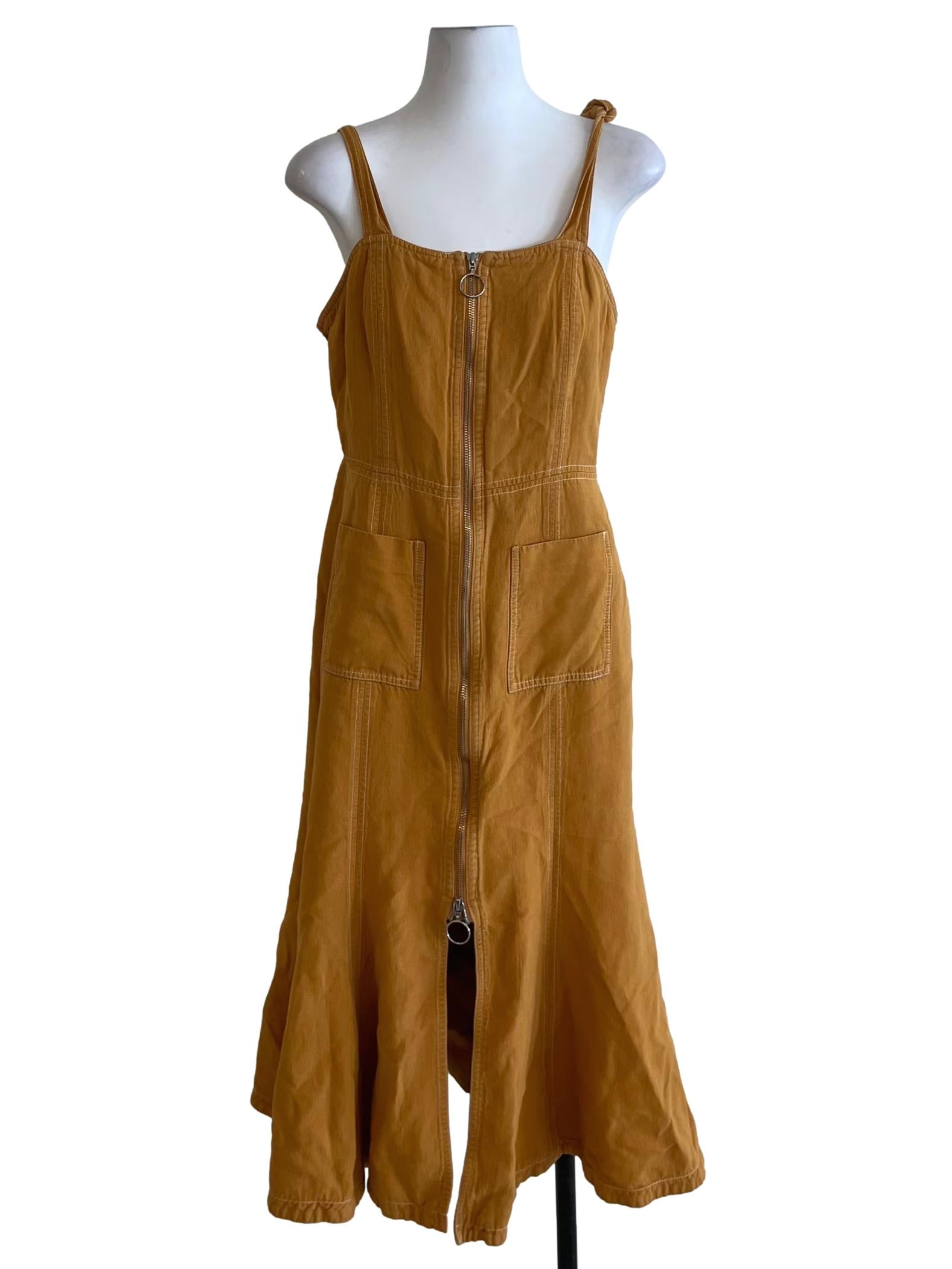 Merigold Yellow Adjustable Strap A-Line Dress