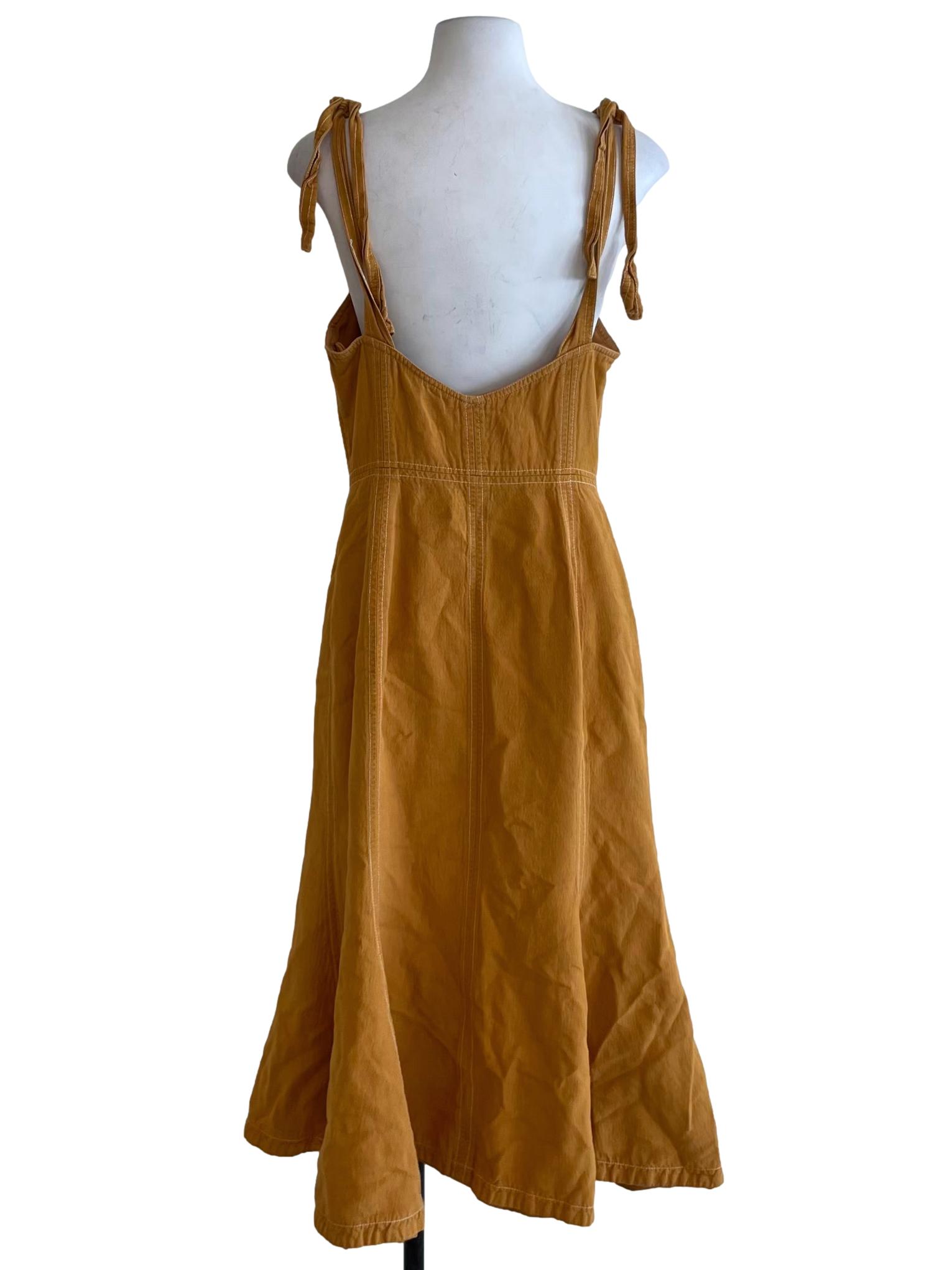 Merigold Yellow Adjustable Strap A-Line Dress