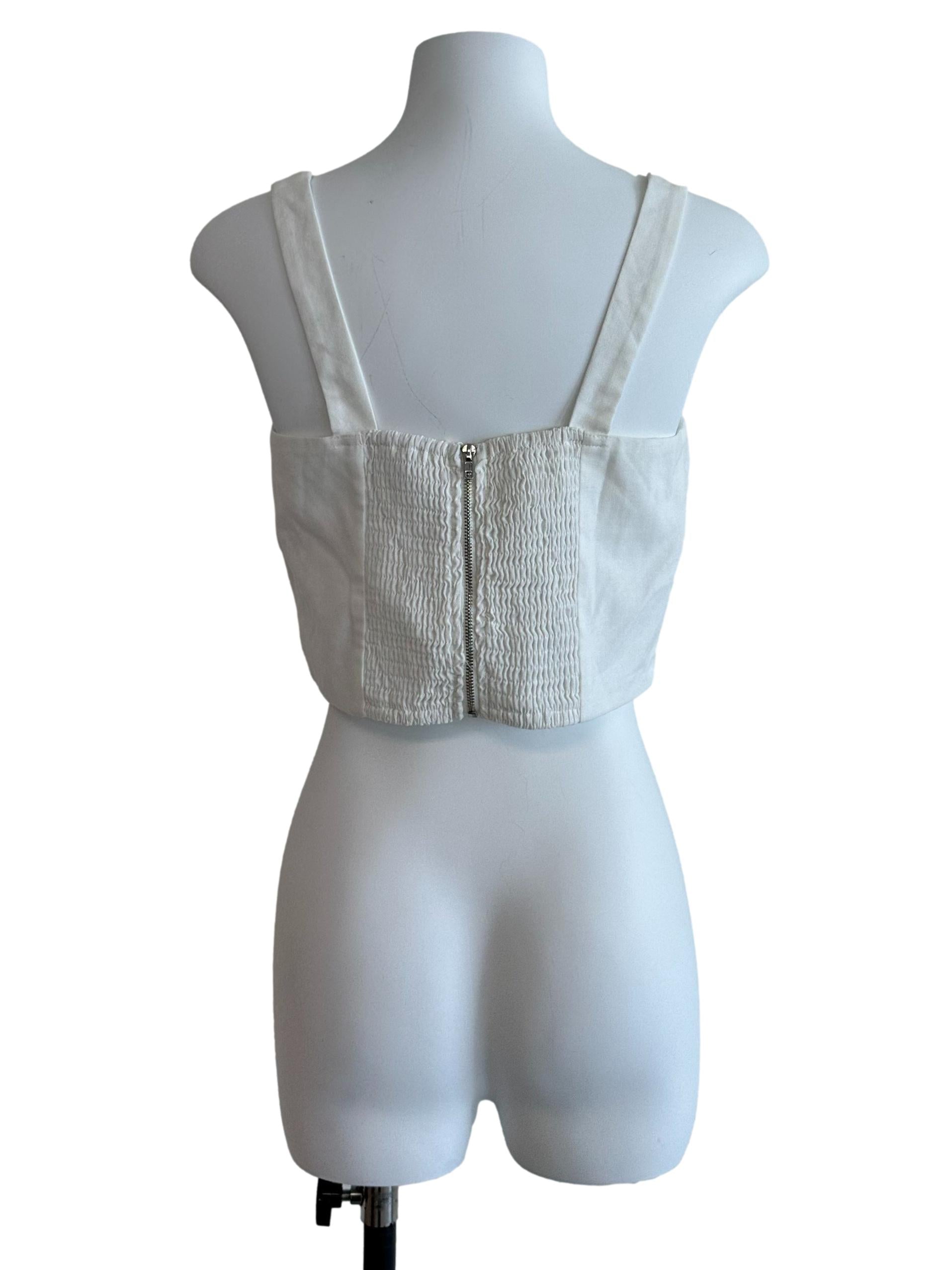 Snow White Square Neck Crop Top