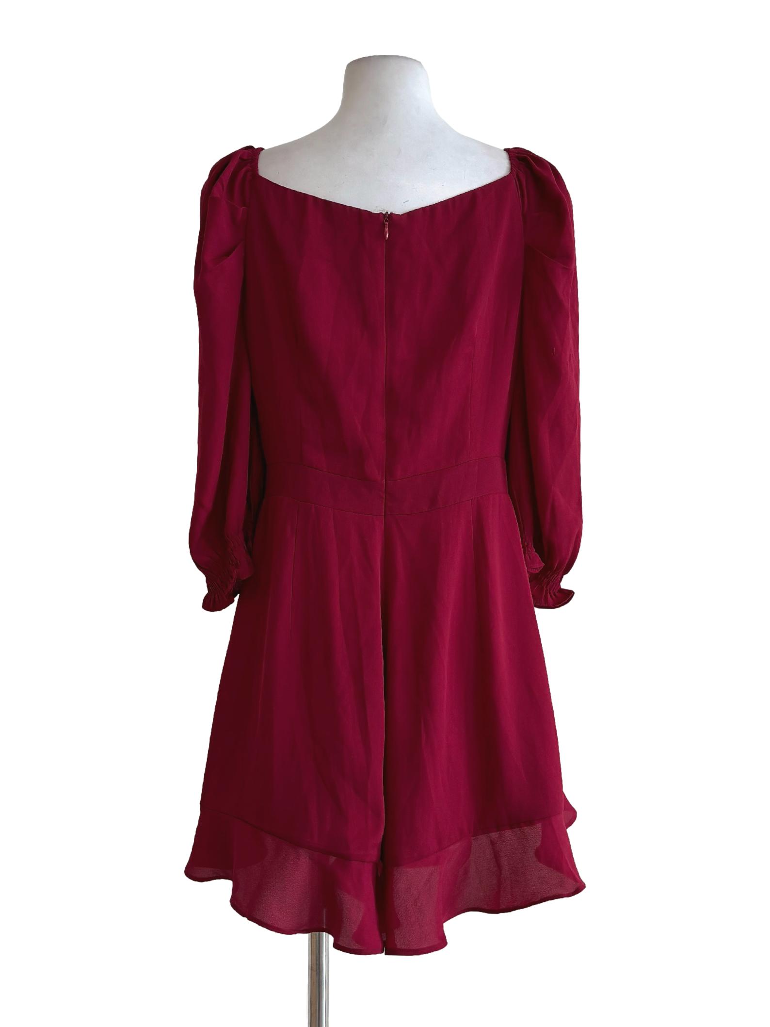 Burgundy Long Sleeve Flowy Rompers