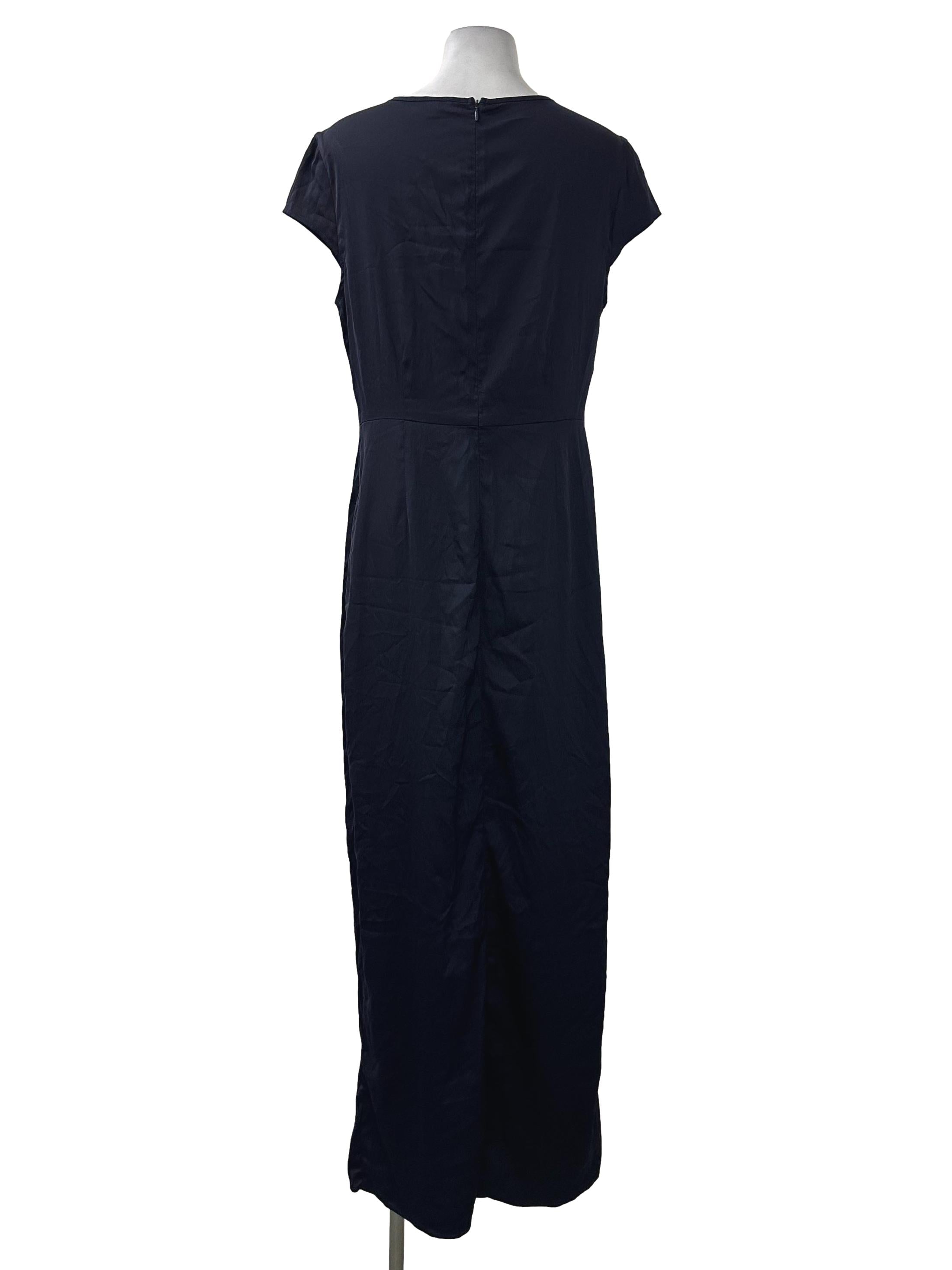 Blue Satin Laced Dress