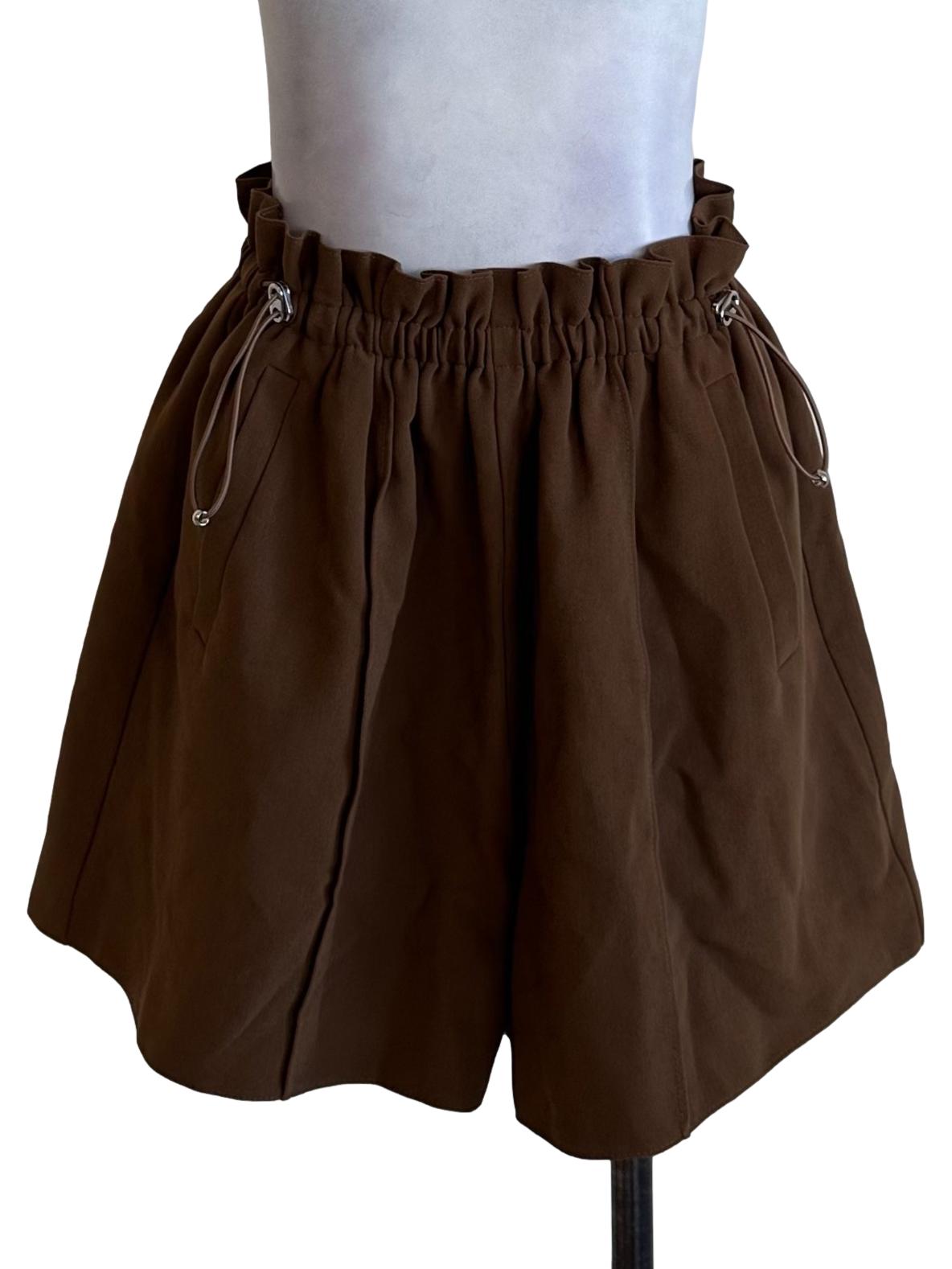 Mocha Brown Elastic Waist Shorts
