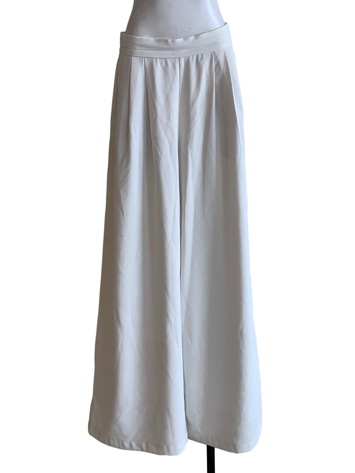 White High-Waisted Formal Pants
