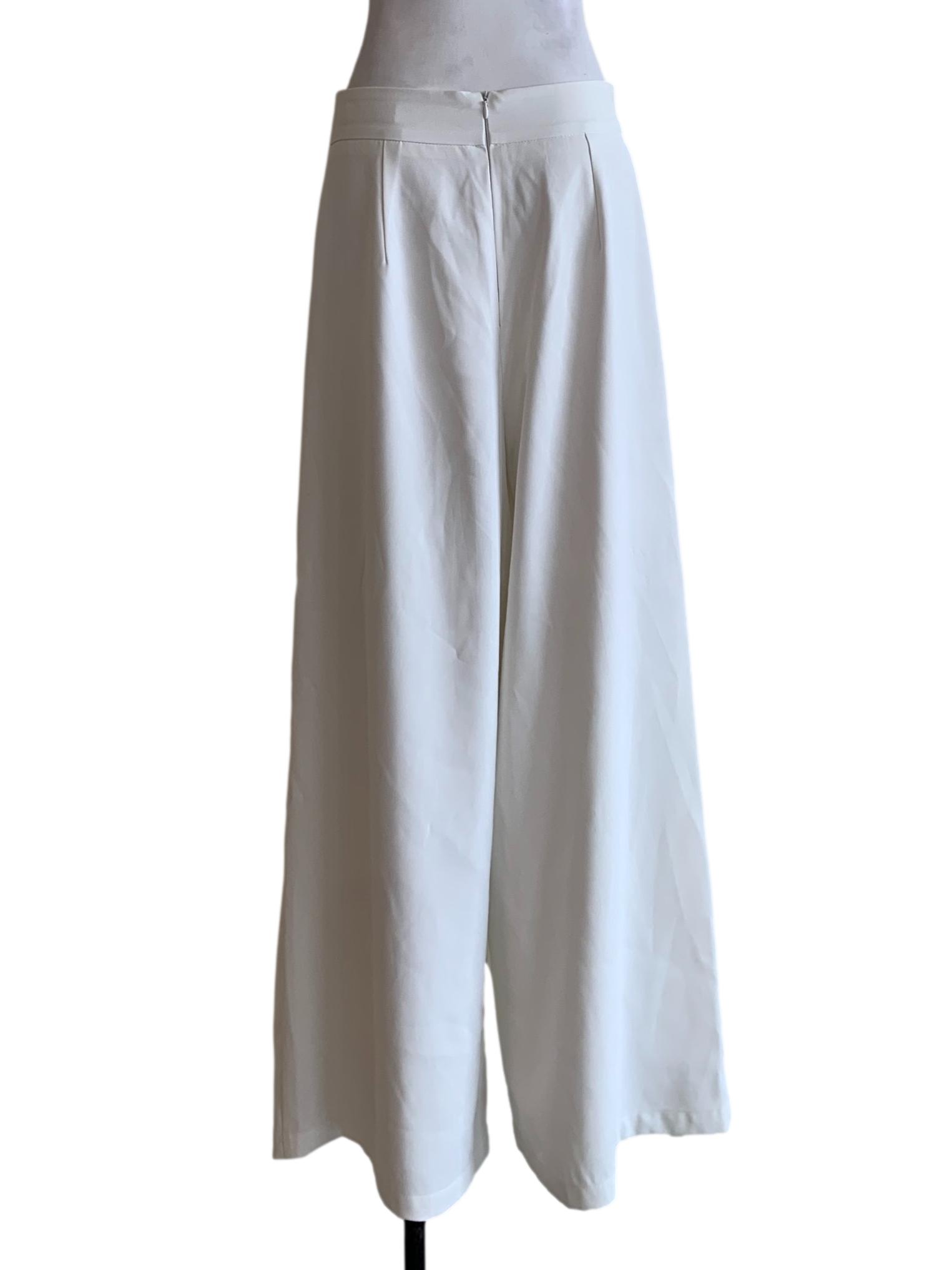 White High-Waisted Formal Pants