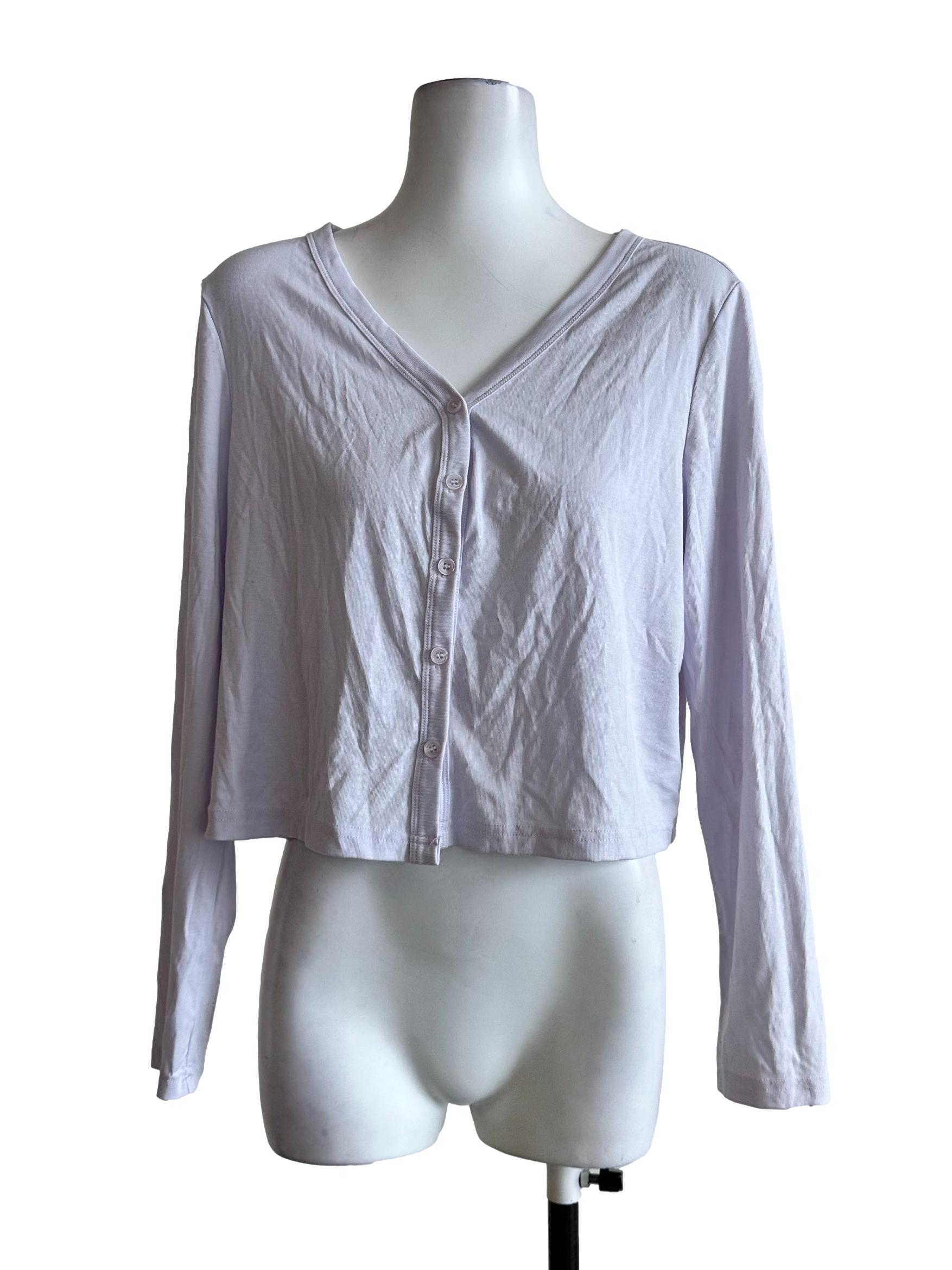 Linen White Button Cardigan