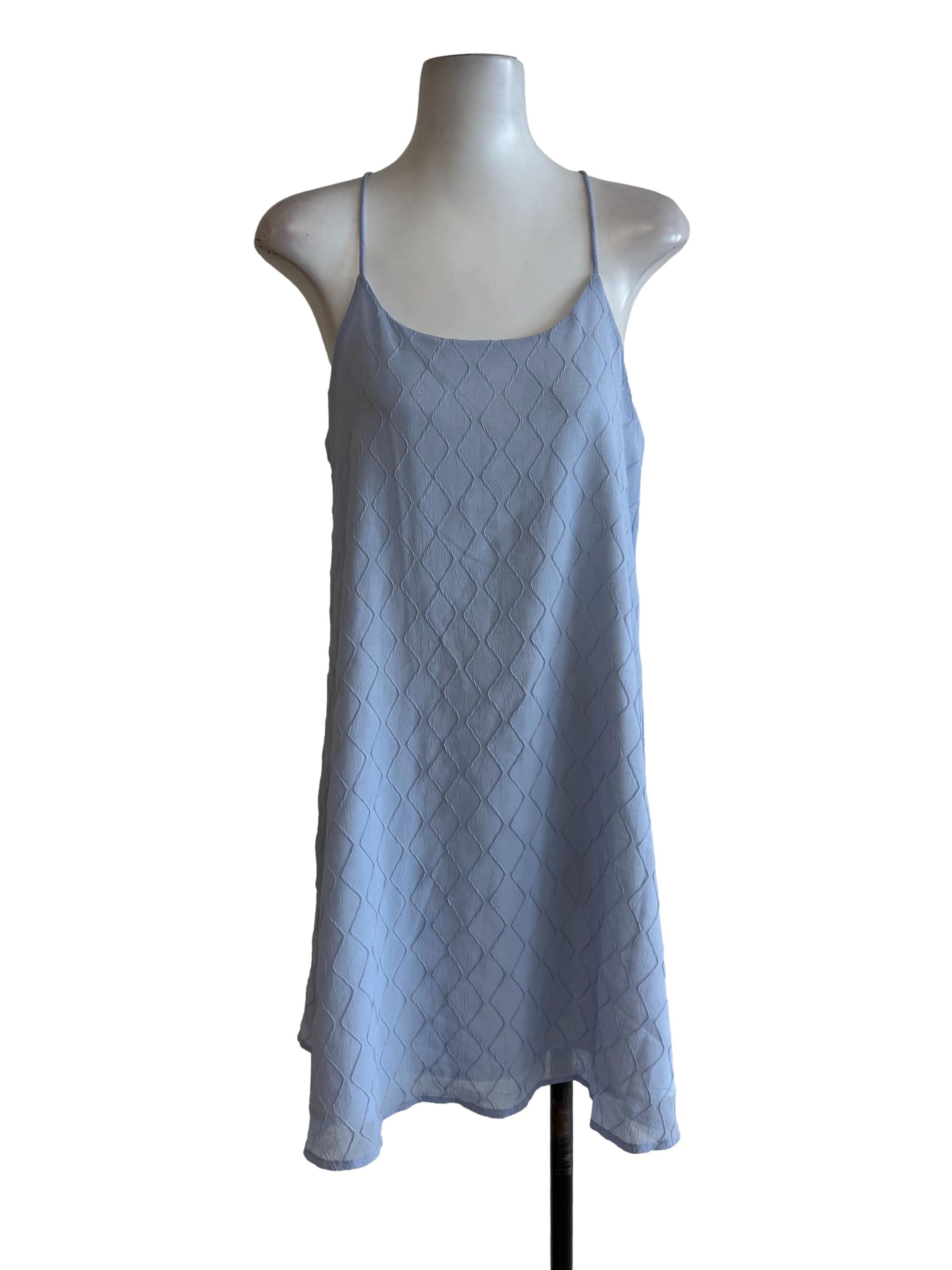 Cool Blue Textured Cami Dress