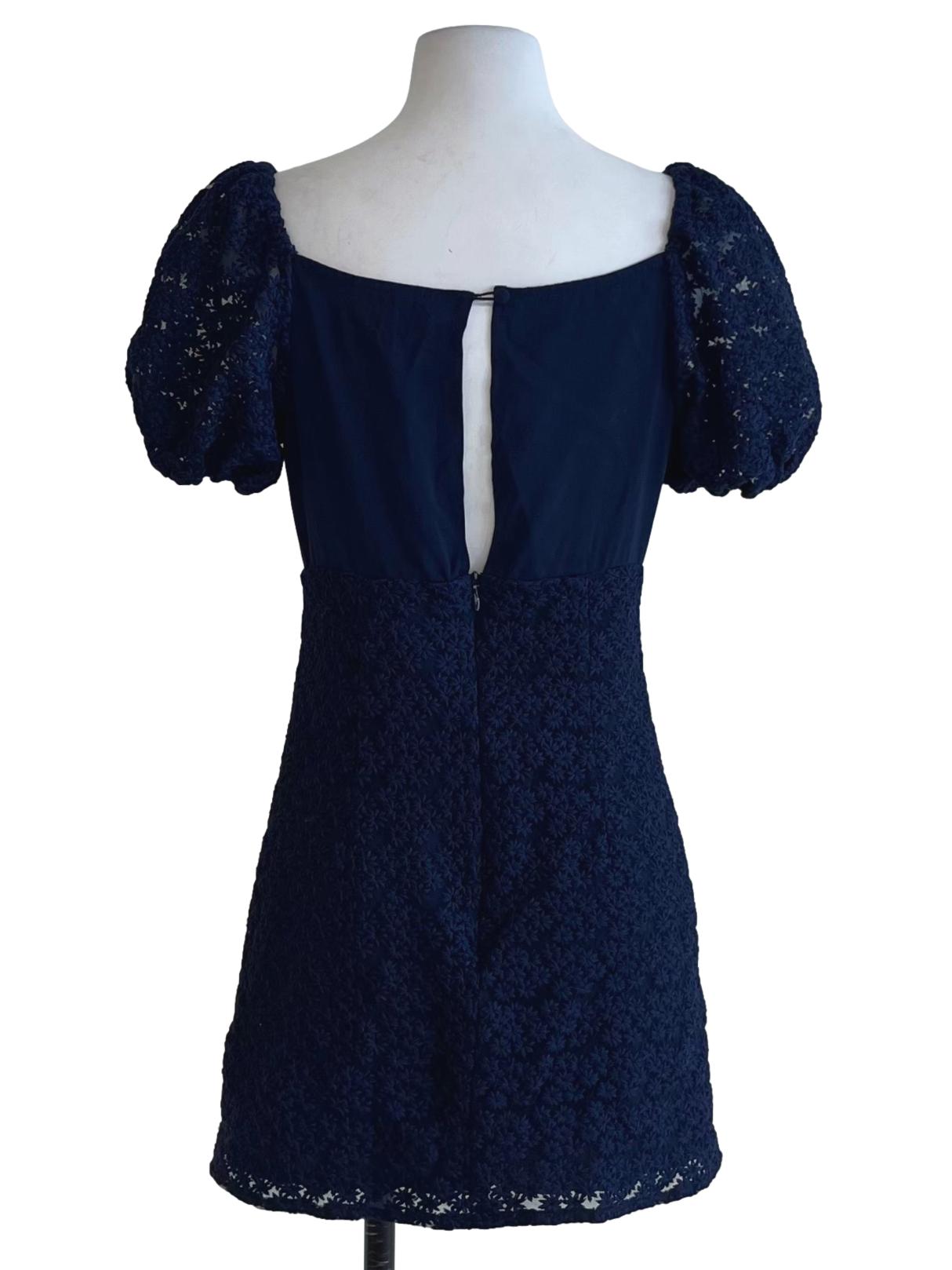 Navy Blue Lace Sun Dress